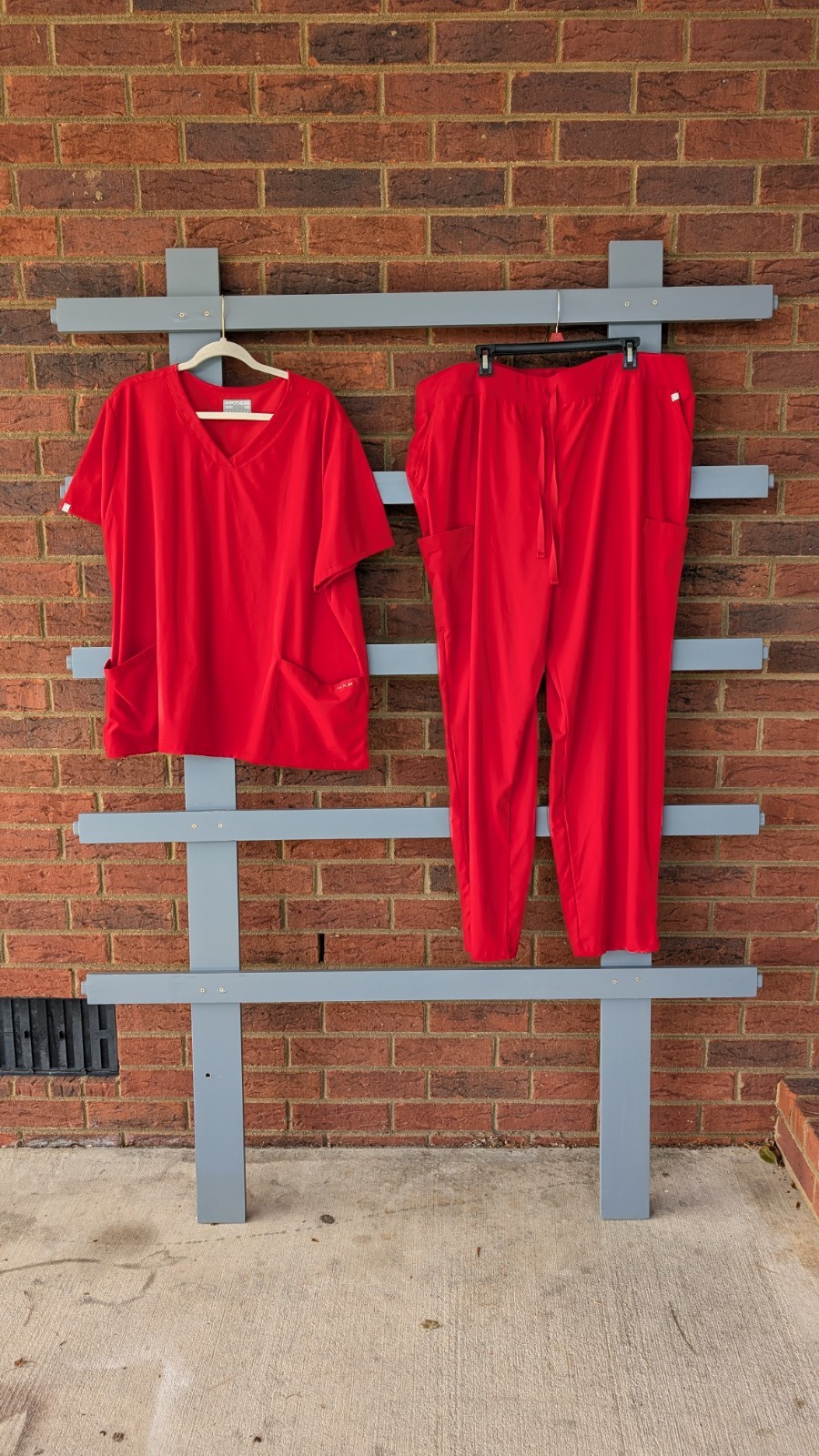 Hypothesis Scrub Set 3XL Red Drawstring Tall Pants and Top