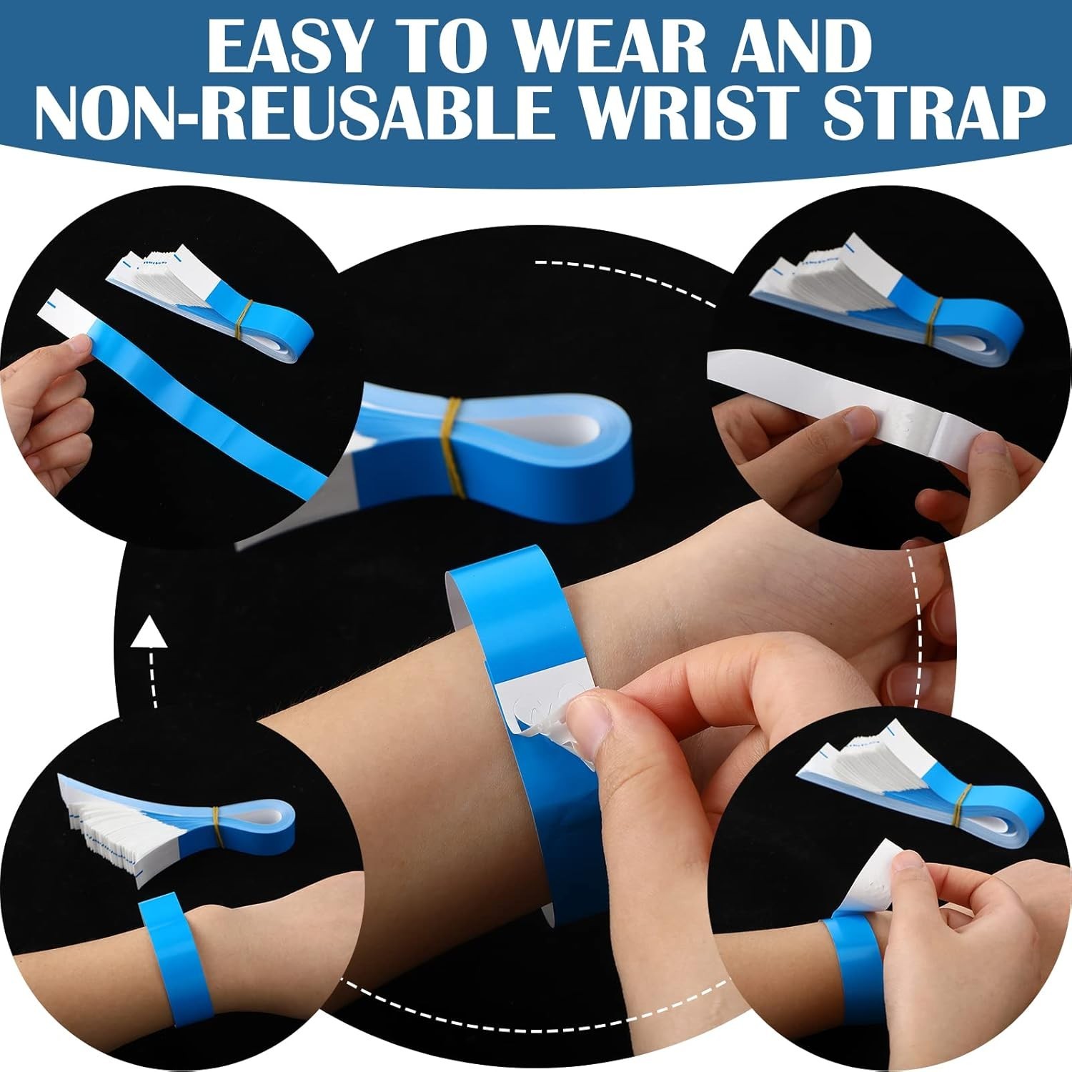 600 Packs Paper Wristbands for Events Neon Party Wristbands Colored Waterproo...