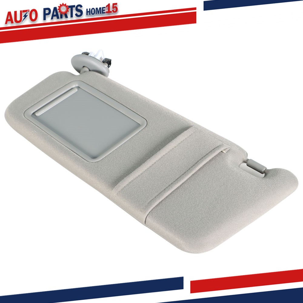 Driver Left Side Sun Visor For Toyota Camry 2007-2011 With Mirror & Light Gray