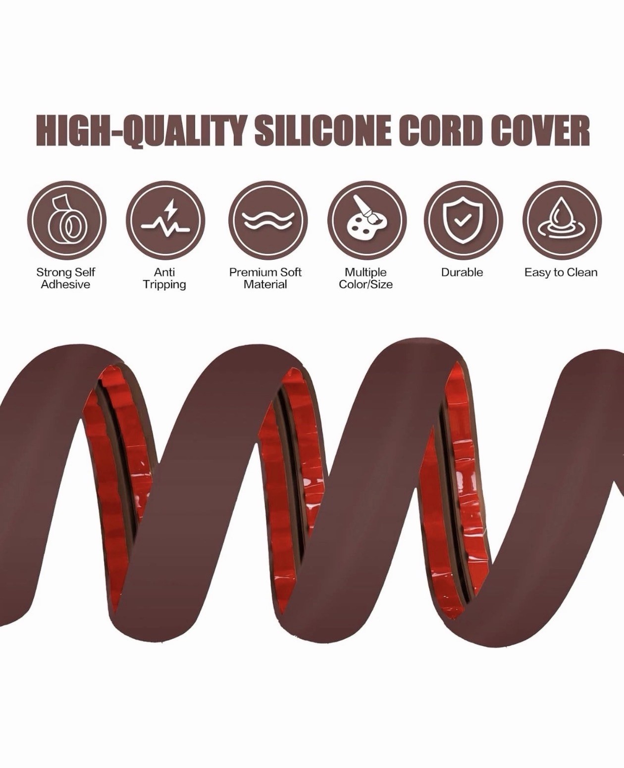 10Ft Floor Cord Cover Self Adhesive Cord Hider Floor 10Ft Floor Cable Protector