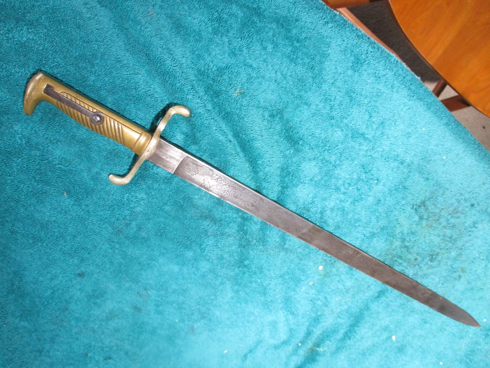 IMPERIAL GERMAN M 1871 CADET BAYONET With Etchings on blade