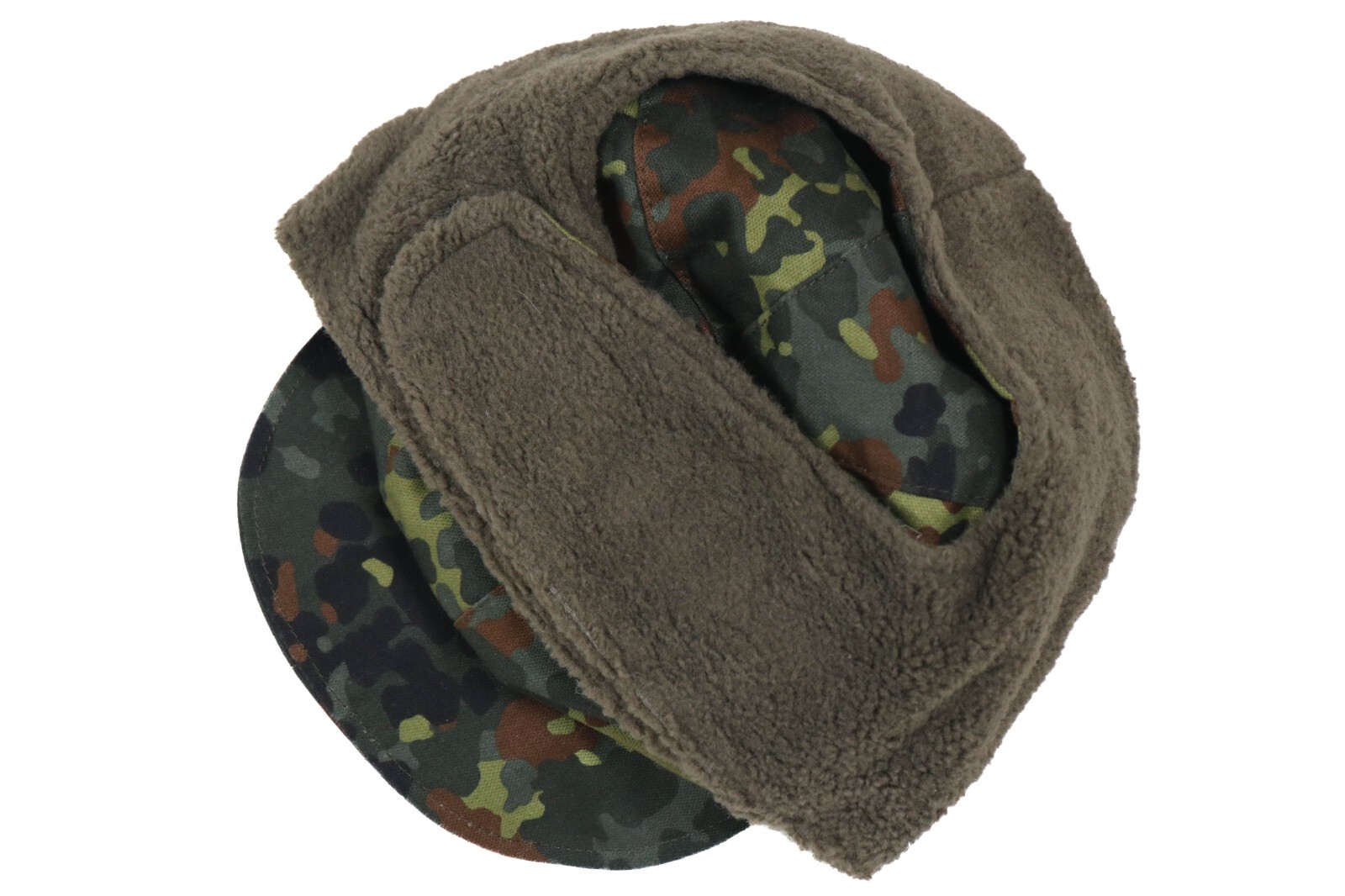 Large (59) - Used German Bundeswehr Flecktarn Winter Field Cap Hat Fleck Camo