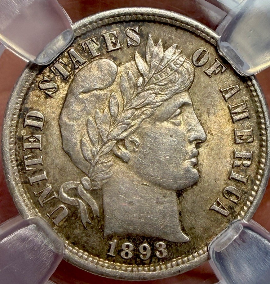 1893-O Barber Dime - NGC AU58 -EDC PLUS HOLDER