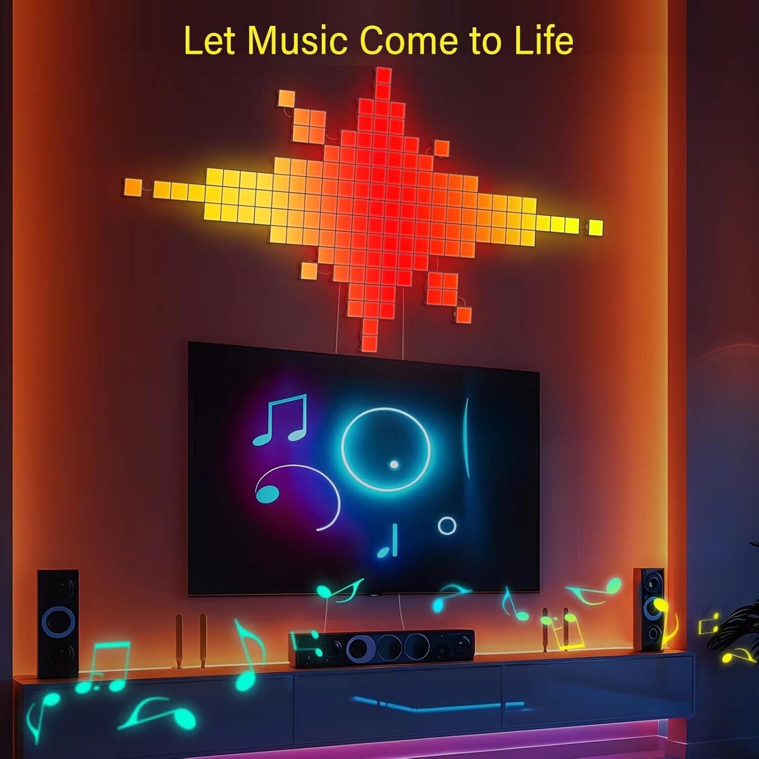 9 Pack Wall Light RGB Panel Smart APP Mini Square RGB Lights Smart LED White