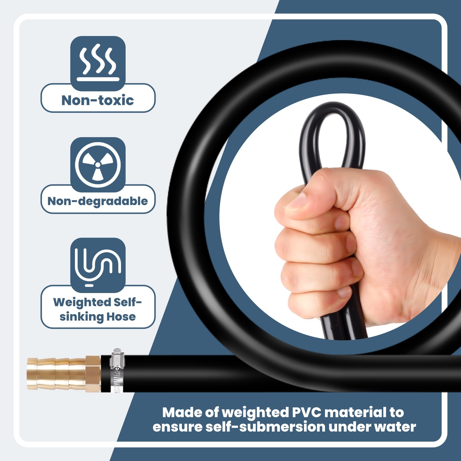 100/328/656ft Sinking Aeration Hose Weighted Pond Aerator Hose, Air Pump Tubing