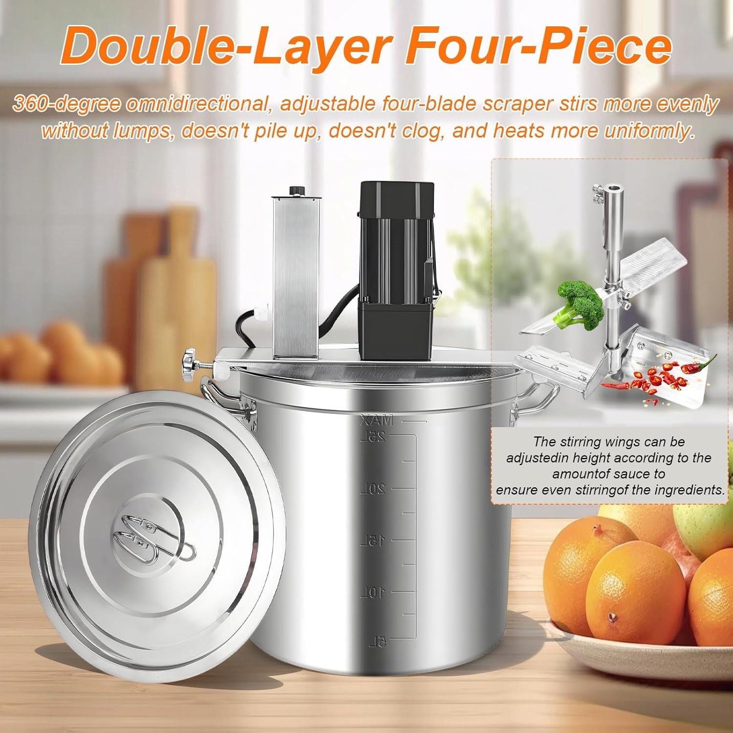 Stainless Steel 25L Commercial Automatic Food Mixer w/Adjustable Speeds