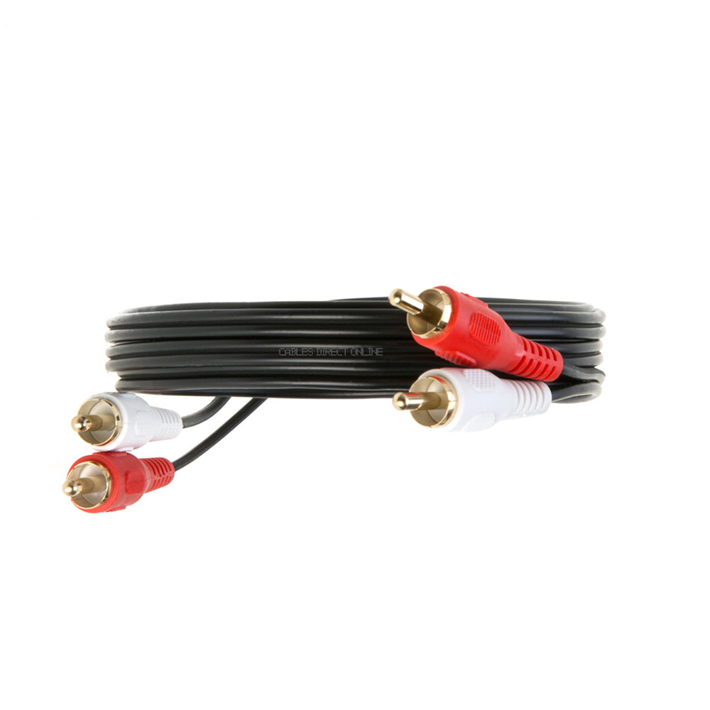 Pack of 2 x 2 Rca To 2 Rca Stereo Audio Cable Adapter 3ft 6f 10ft 12ft 25ft Male