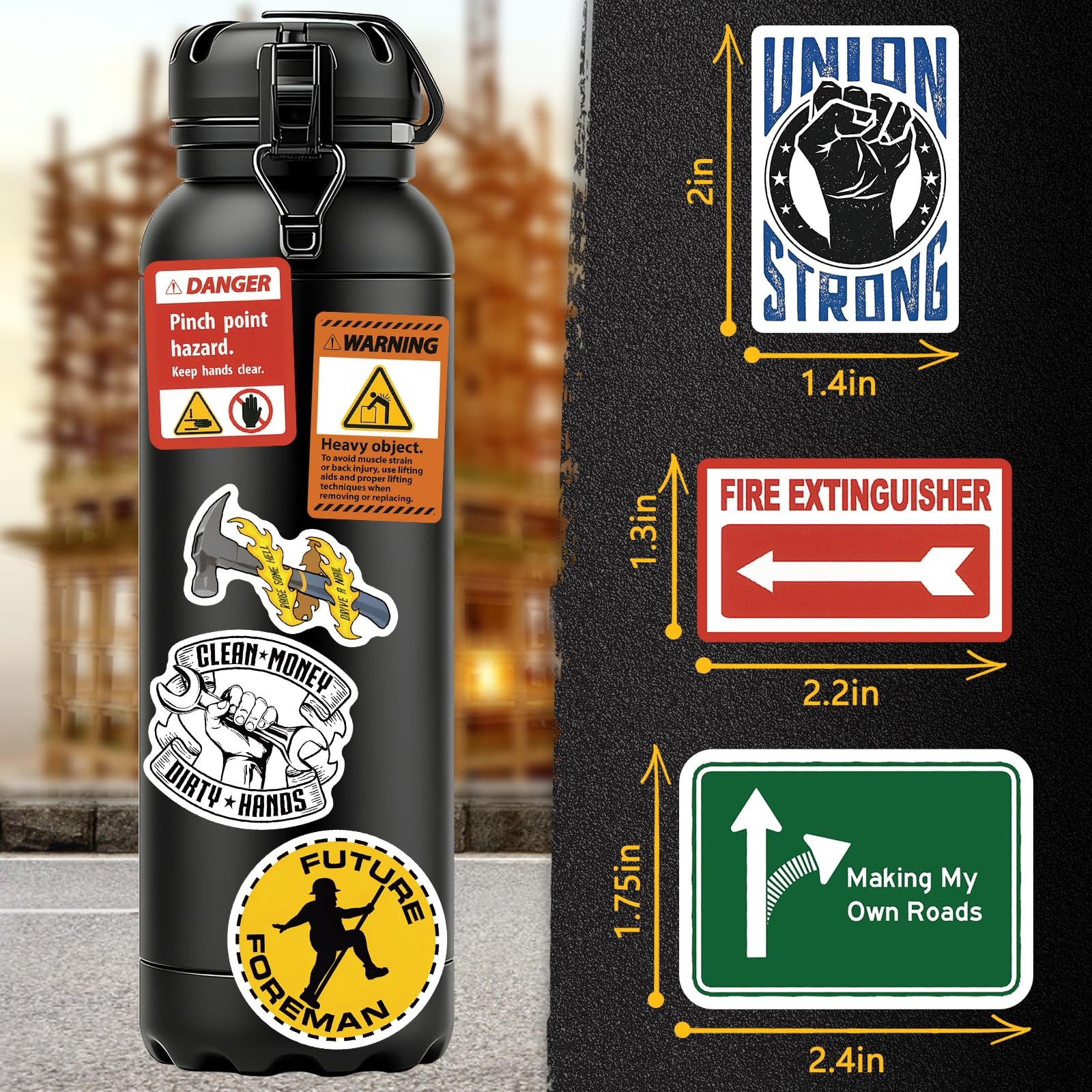 160Pcs Funny Blue Collar Hard Hat Stickers for 160pcs