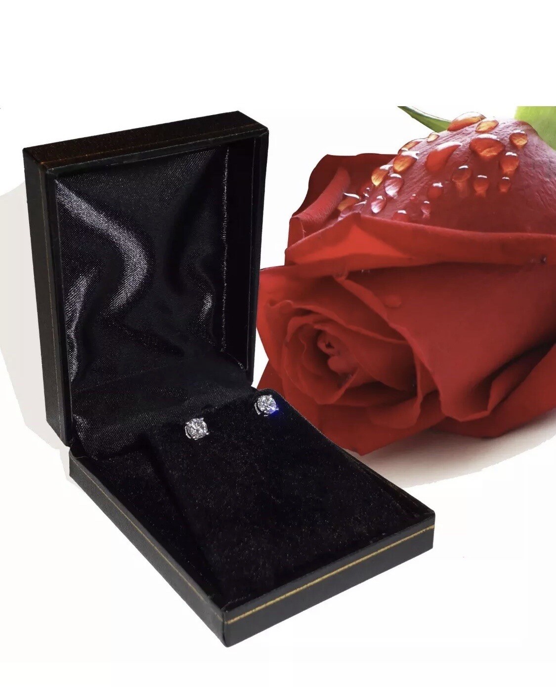 8.00 Ct Round Cut VVS1/D Real Certified Moissanite Stud Earrings 14k White Gold