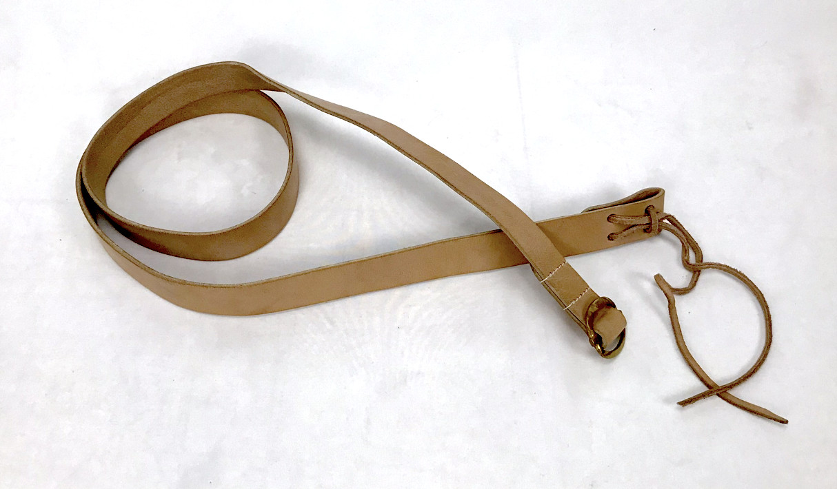 Natural Leather Musket Sling with Brass Buckle