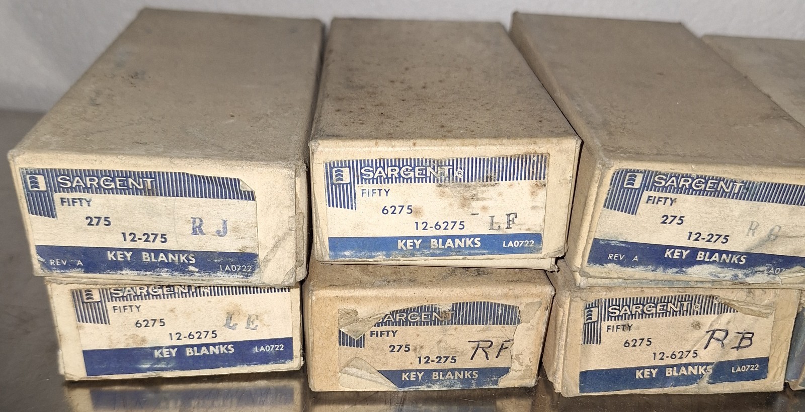 Large Lot of Key Blanks Sargent 8 Boxes Assorted Types 300 + N.O.S.