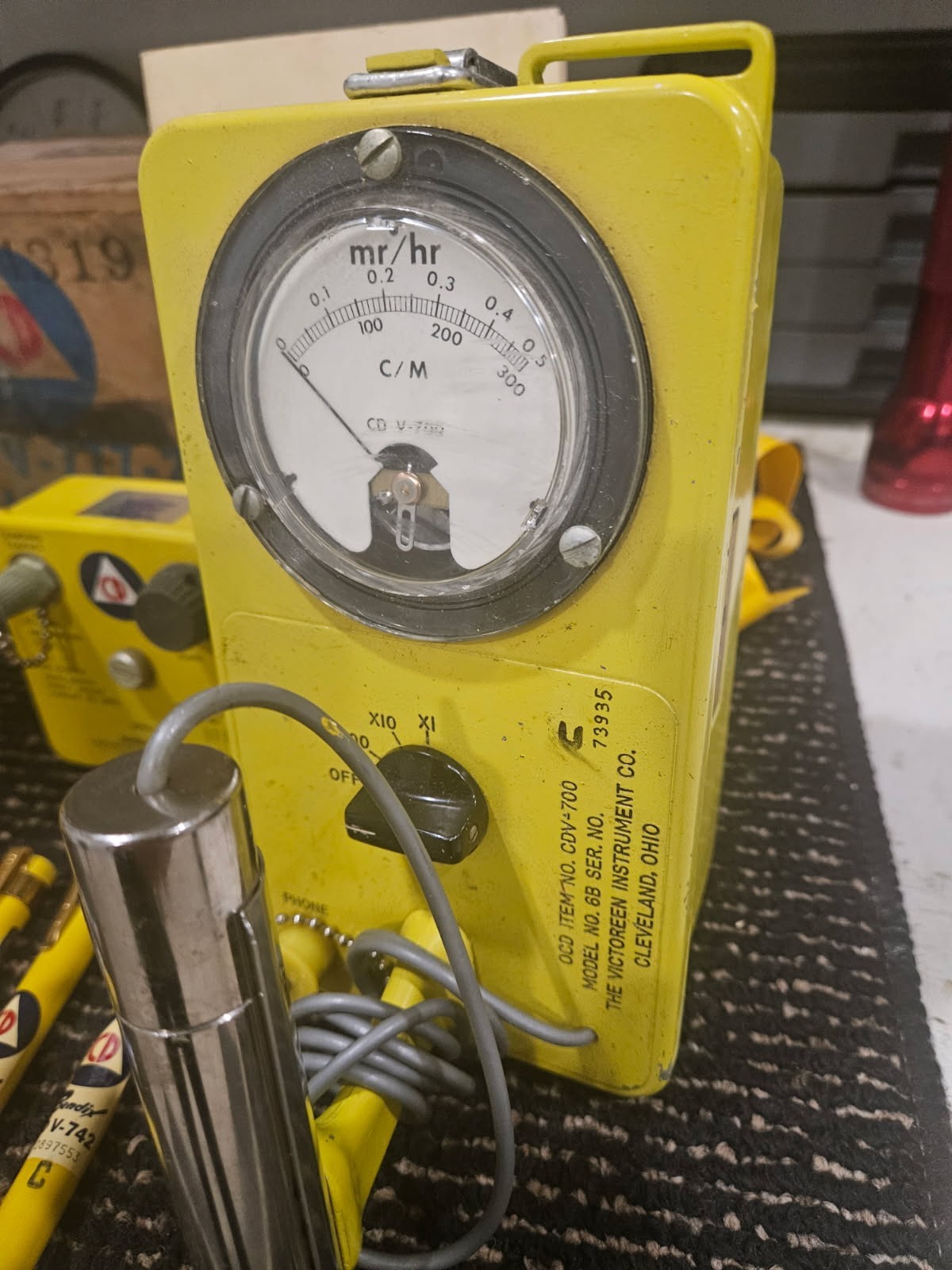 Cold War Civil Defense Geiger Counter Victoreen CDV-715 1a and CVD750 5B