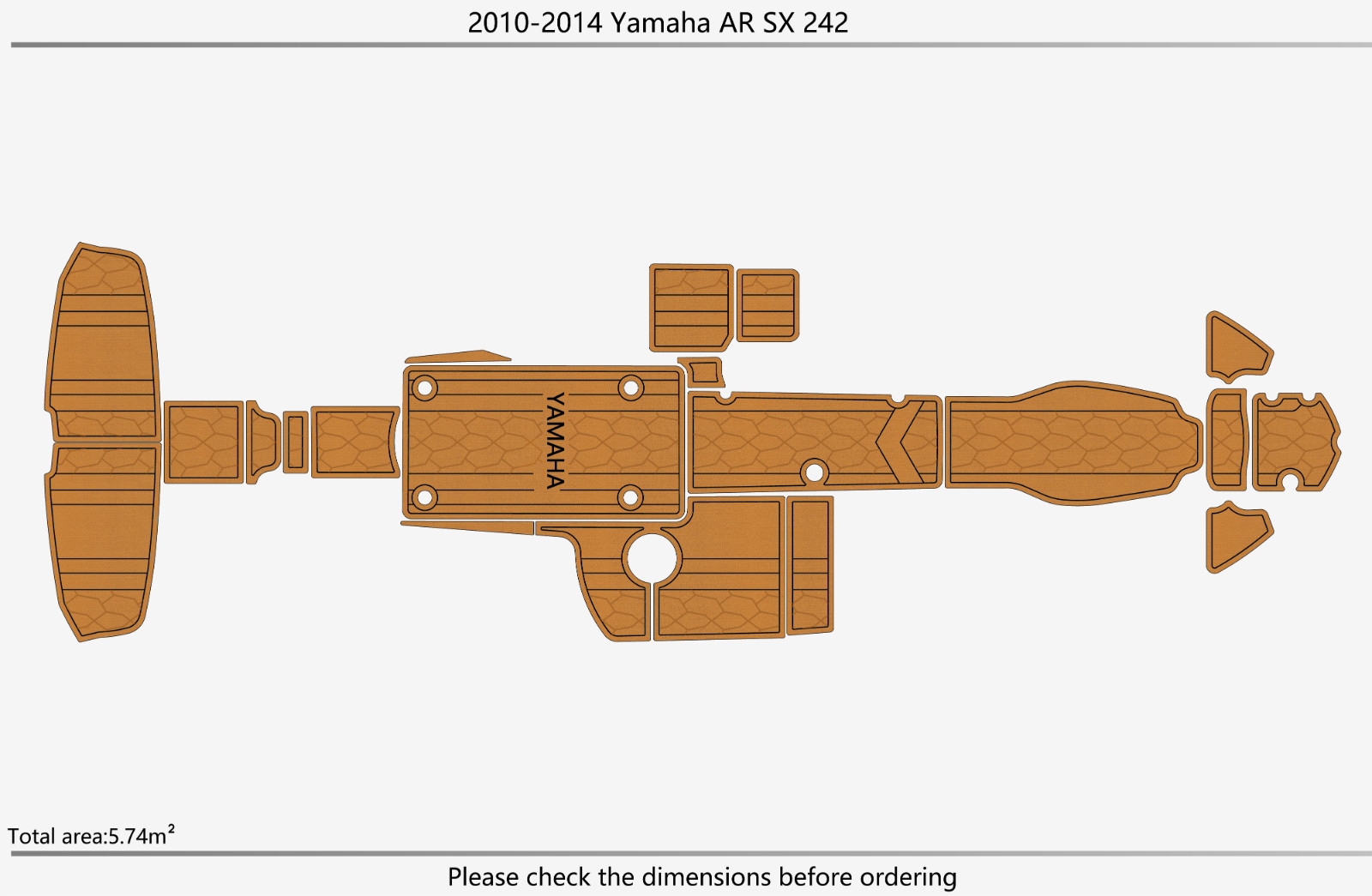 2010-2014 Yamaha AR SX 242 Marine teak deck EVA Foam Boat flooring