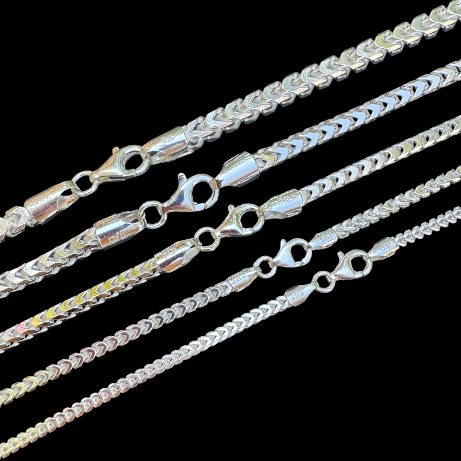 Real Solid 925 Sterling Silver Franco Chain 2-5mm Box Necklace Men Ladies 18-30"