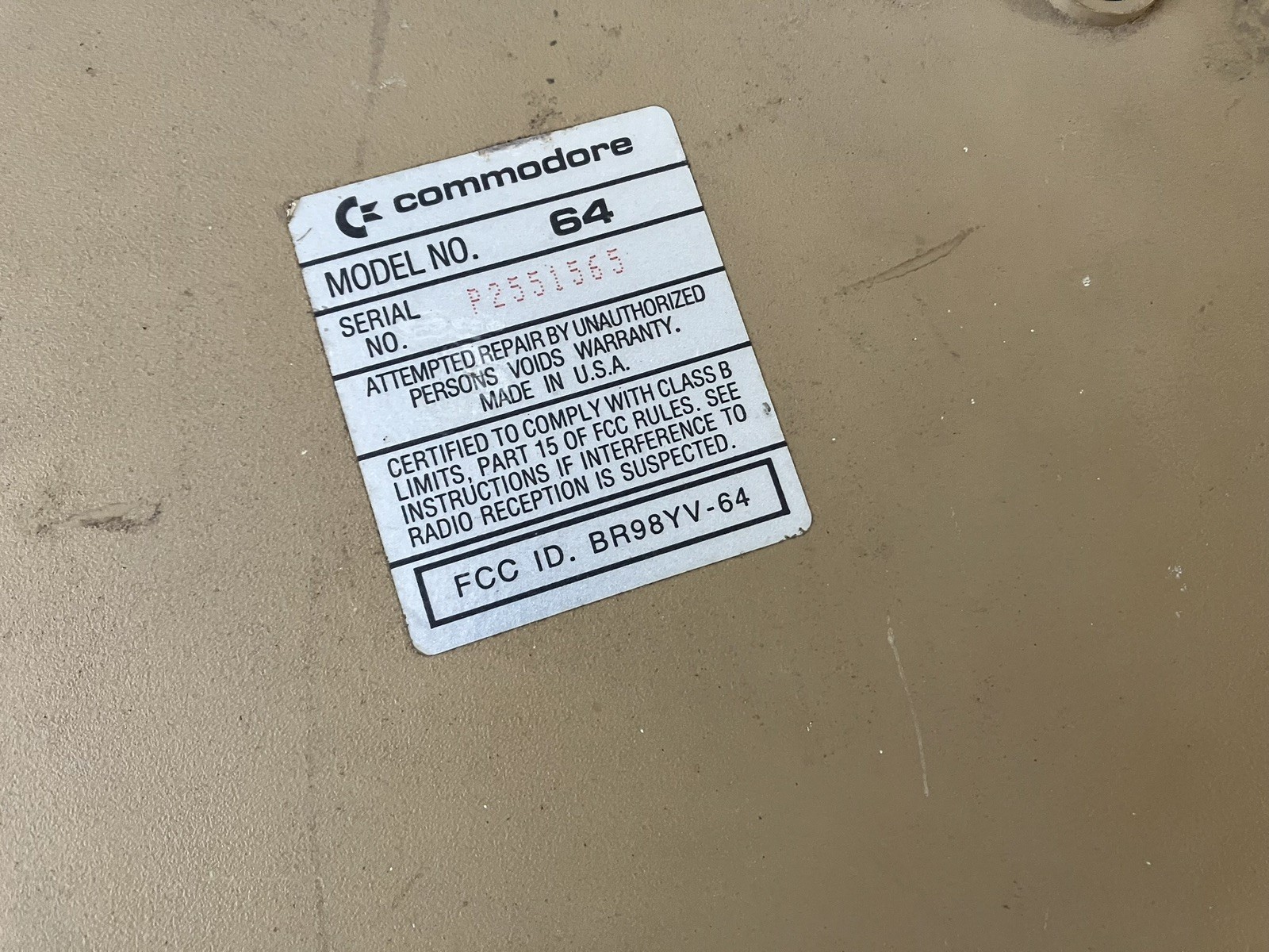 Vintage Commodore 64 Computer Not Working For Parts Or Repair.