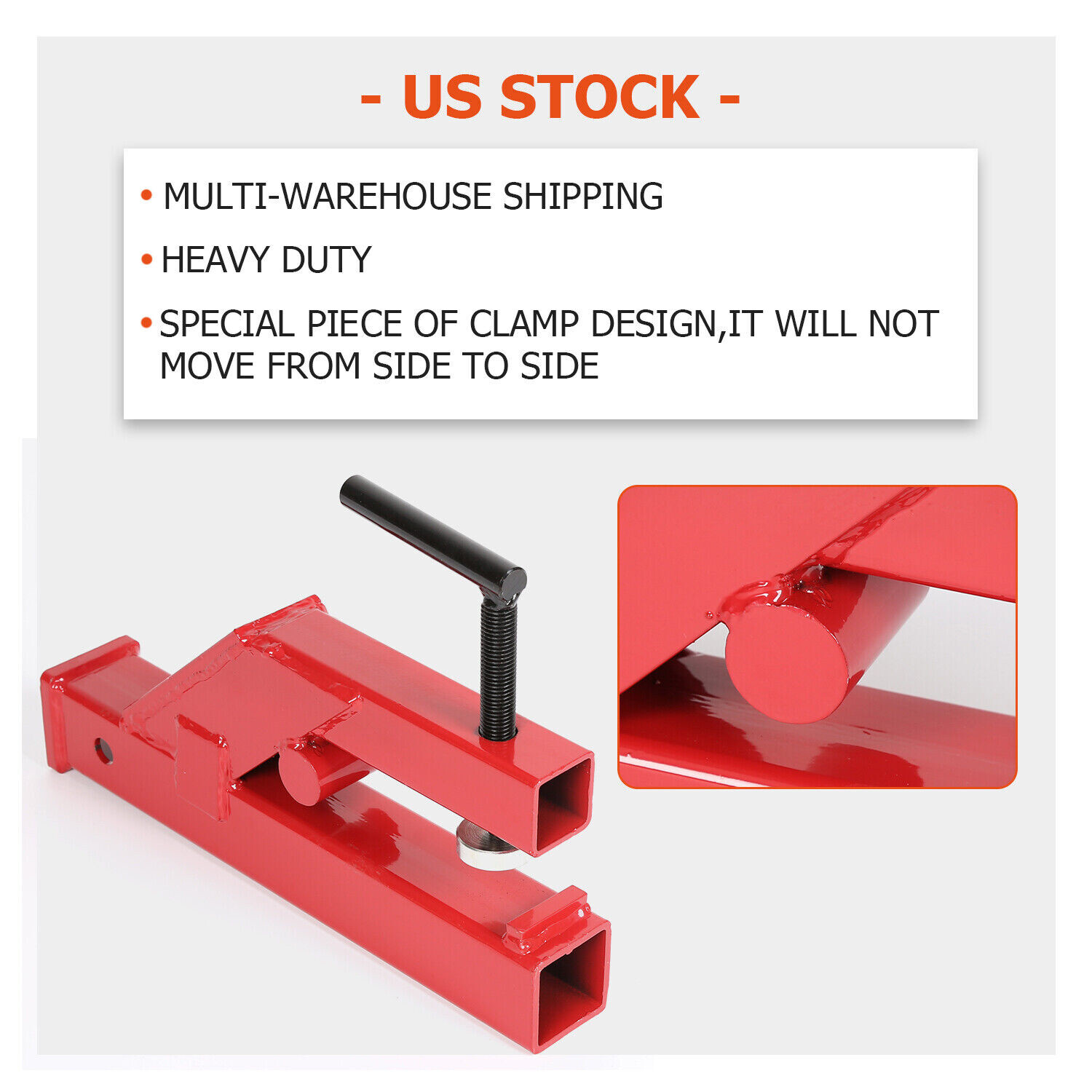 For Deere Bobcat Tractor Bucket 2" Clamp On Trailer Hitch Ball Mount Receiver