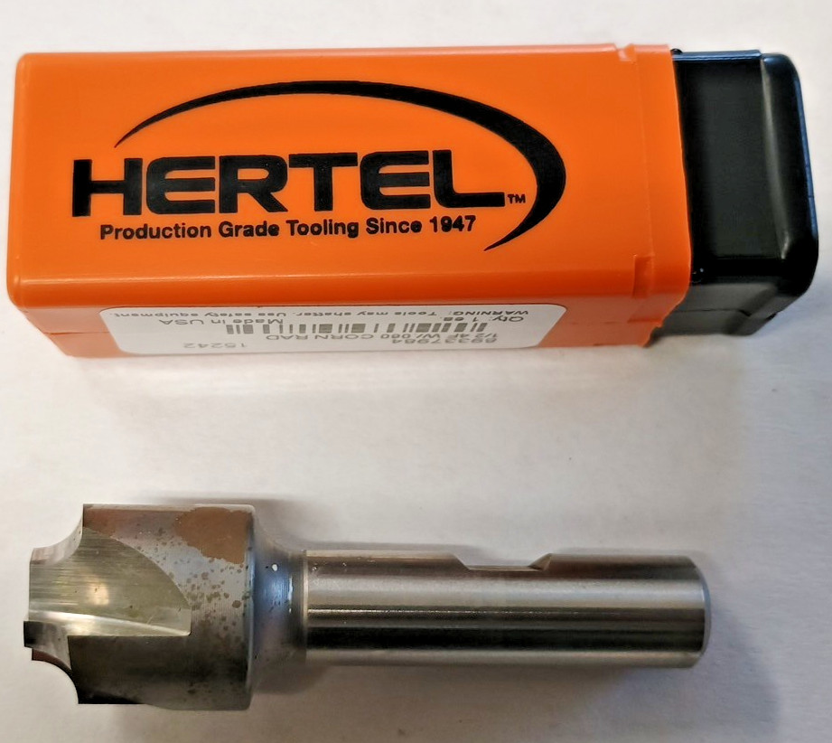Hertel Corner Radius 3/16" M42 USA End Mill 4 FL 1/2" Shank