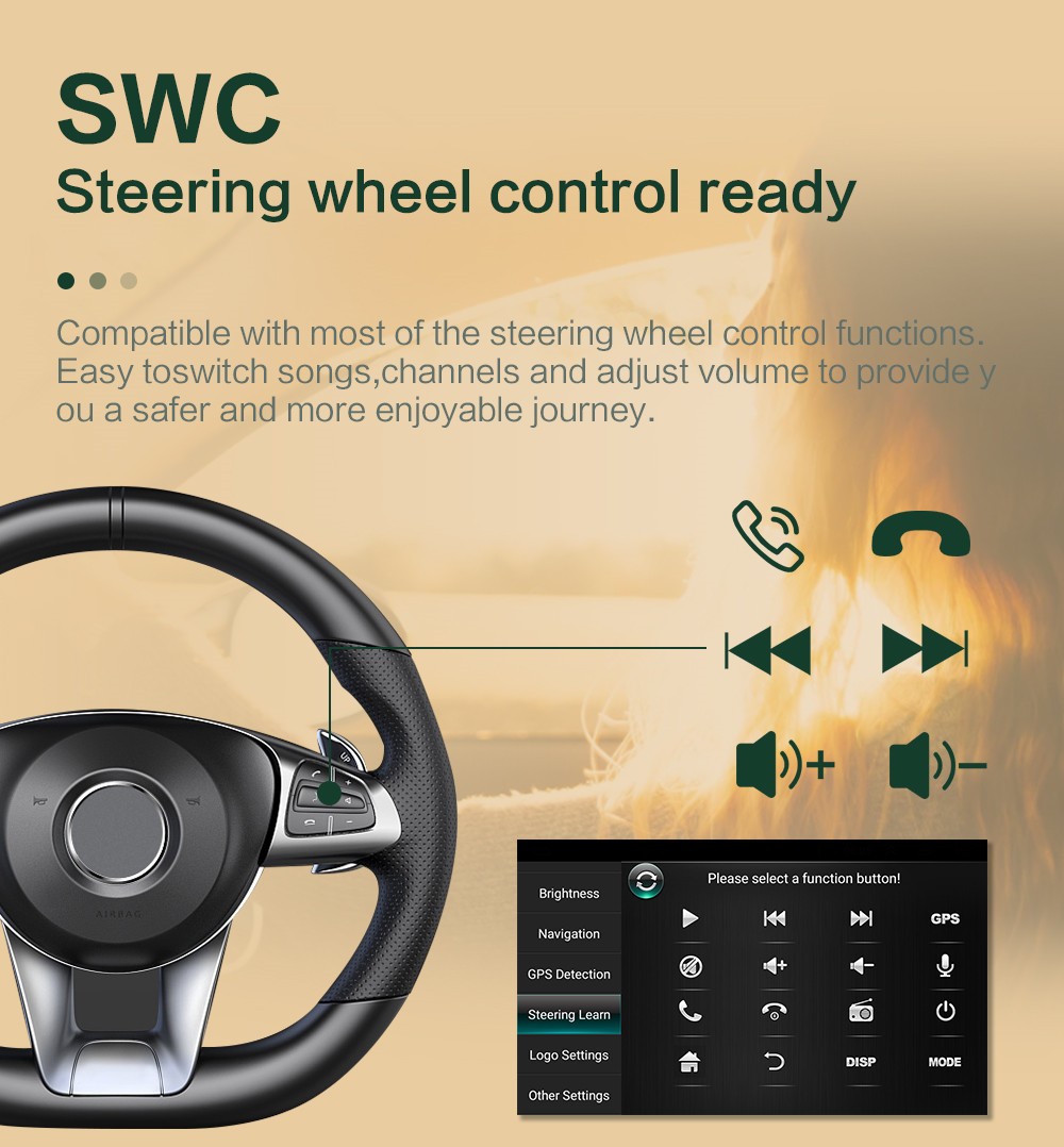 Touch Screen Car MP5 Player Mirror Link SWC USB Fit For 2006-2010 Dodge Caliber