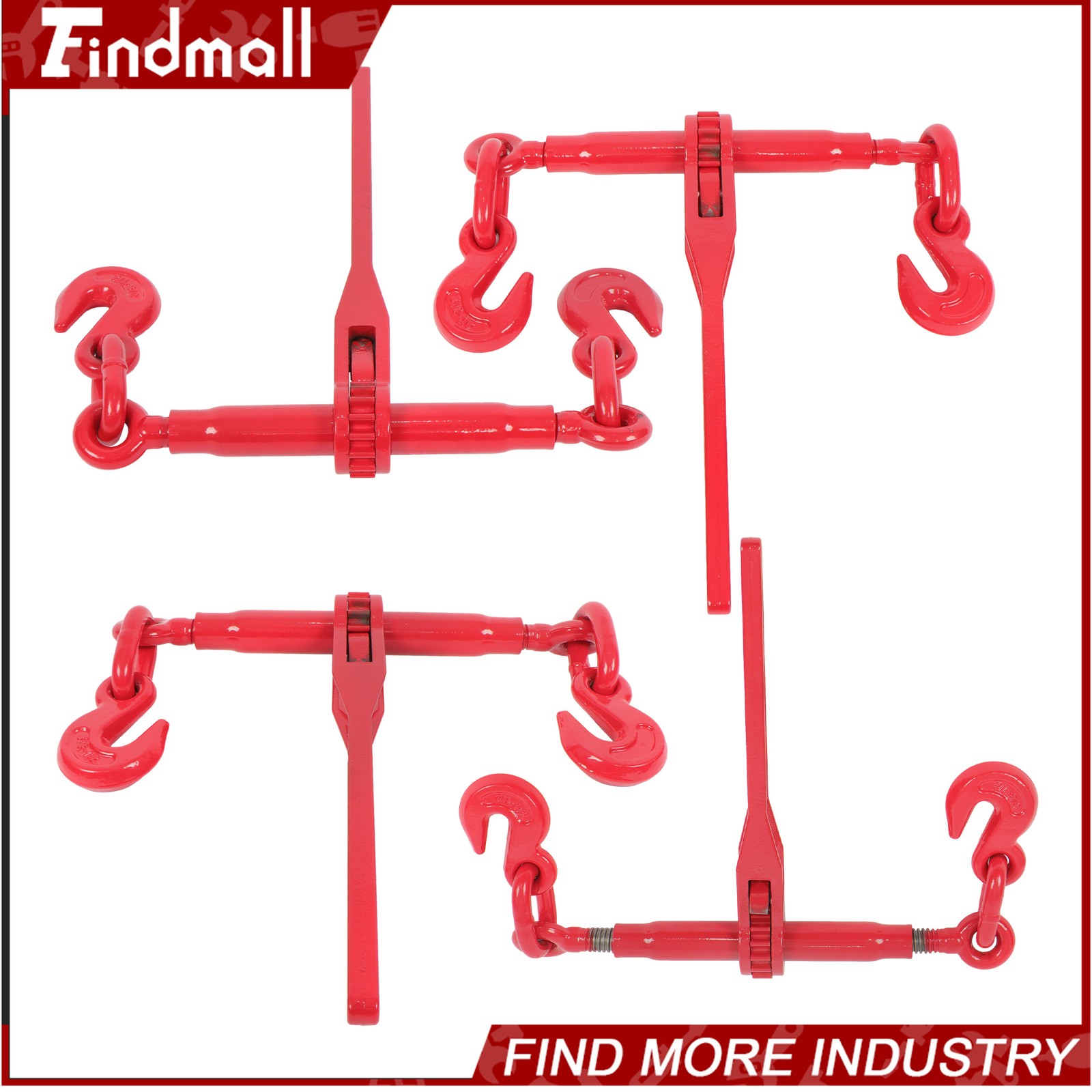 Findmall 4PCS Chain Binder Ratchet Load Binder 3/8"- 1/2" 9200lbs for Tie Down