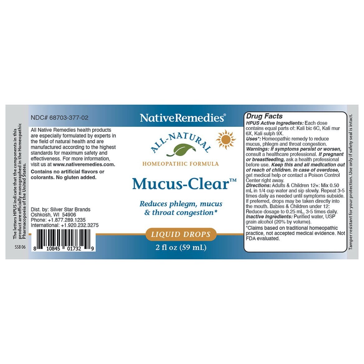 Native Remedies Mucus-Clear for Mucus & Phlegm Congestion Exp 2/2027