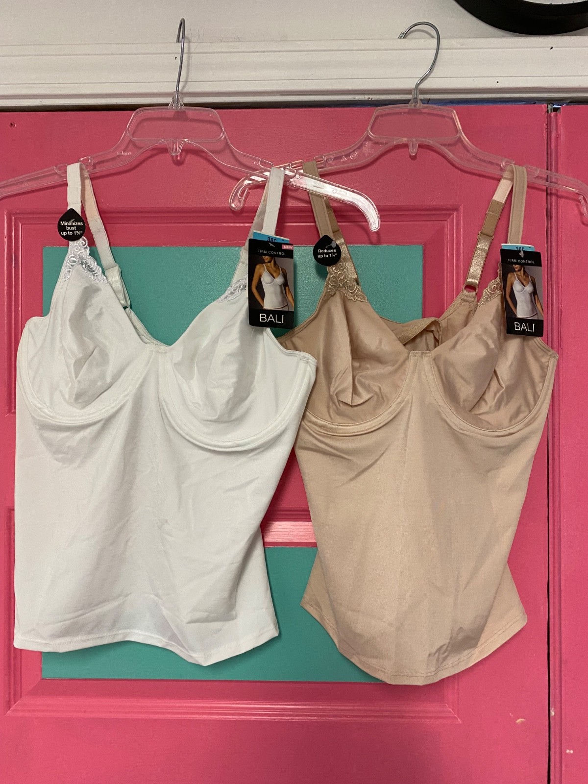 Bali Camisole Cami Minimizer Shapewear 36C or 38C Underwire Modest Style 8684