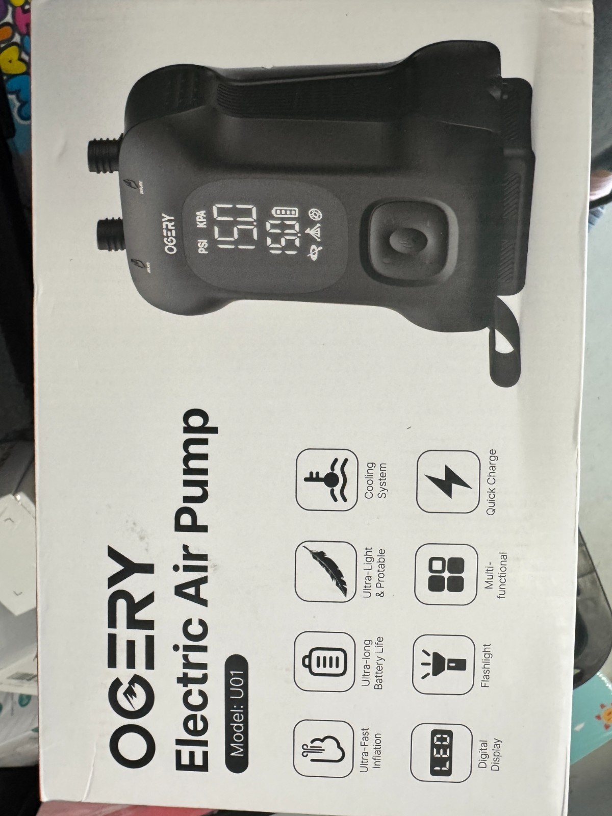 OGERY Paddle Board Electric Pump 20PSI with Safe & Fast Dual Stage Inflation & D