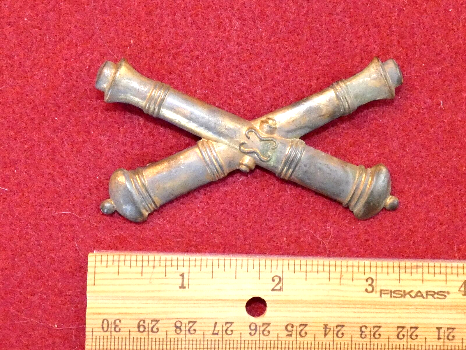 Original Civil War U.S. Pattern 1858 EM Artillery Kepi Badge