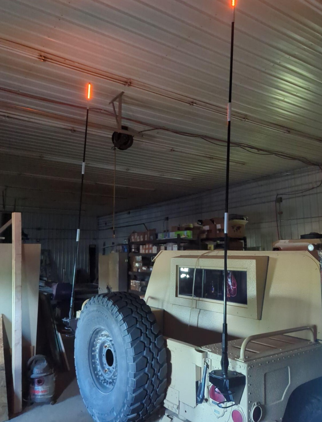 Dual Lighted Military Antennas Base & Mounting Brackets Not OEM Fits HUMVEE