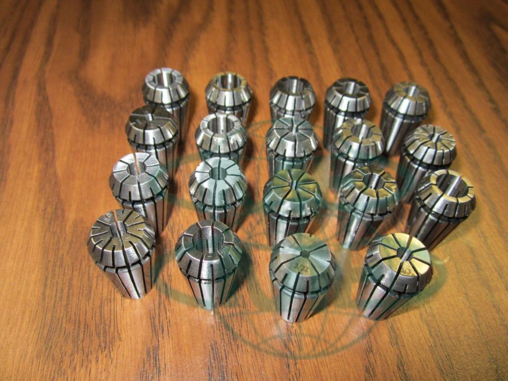 19pcs/set ER16 COLLET SET Complete Sizes including all 16th, 32nds & 64th--New