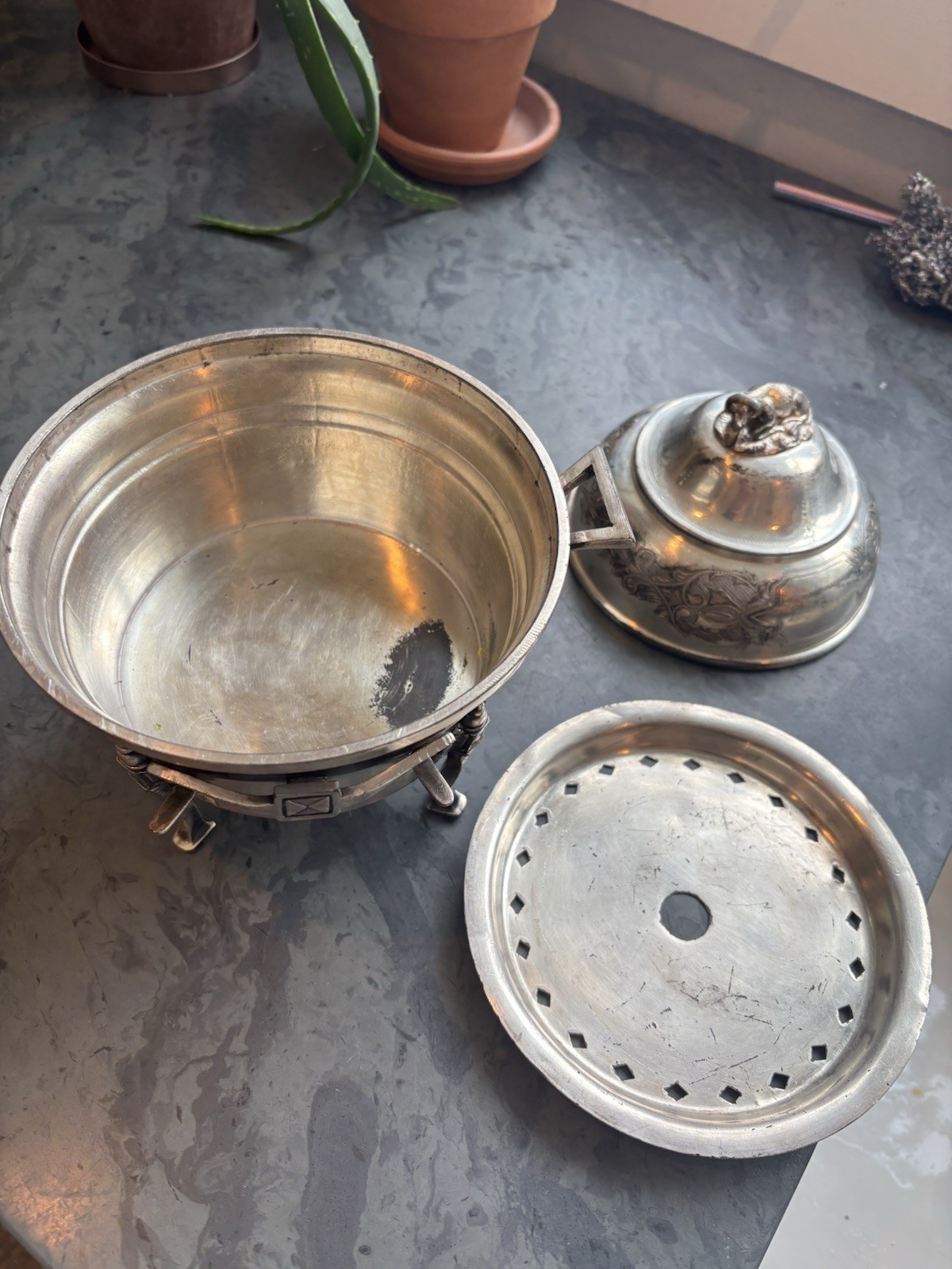 WM. Rogers Silver Plate Butter Serving Set (3pc) plus bonus dish/tray