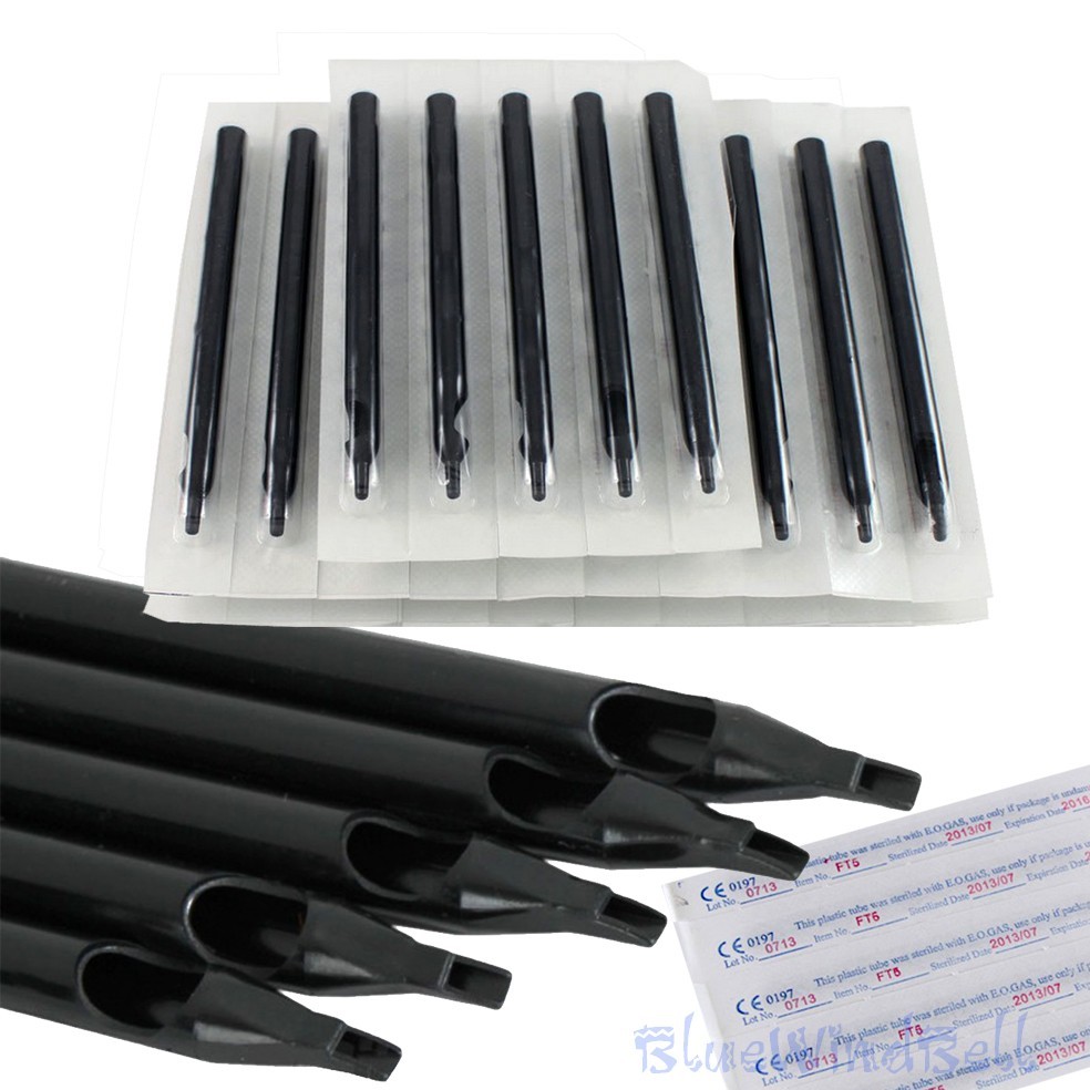 30,50,100 pcs Tattoo Sterile Long Disposable Nozzle Tips Tube RT DT FT - U Pick