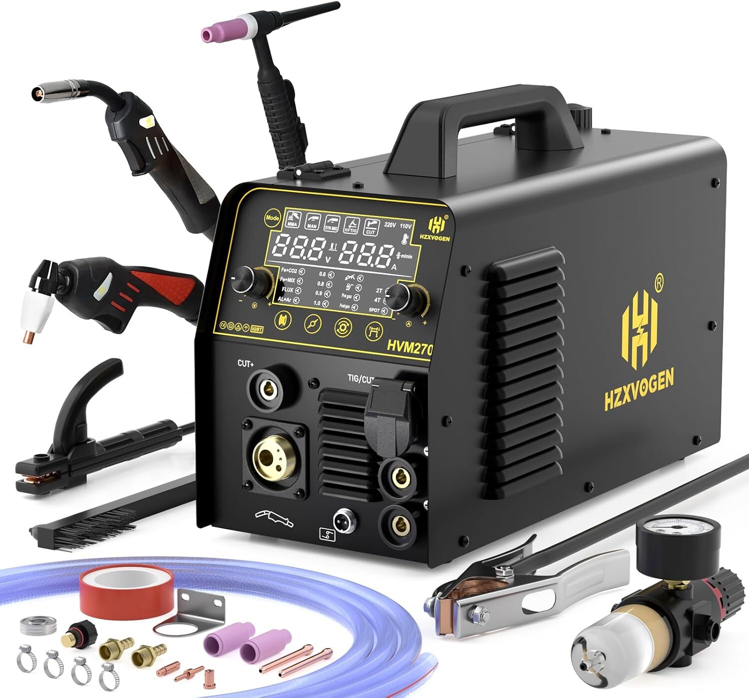 250A HF TIG/CUT/MIG/MMA/SPOT/ All in One Plasma Cutter, 6in1 Alu Welding Machine