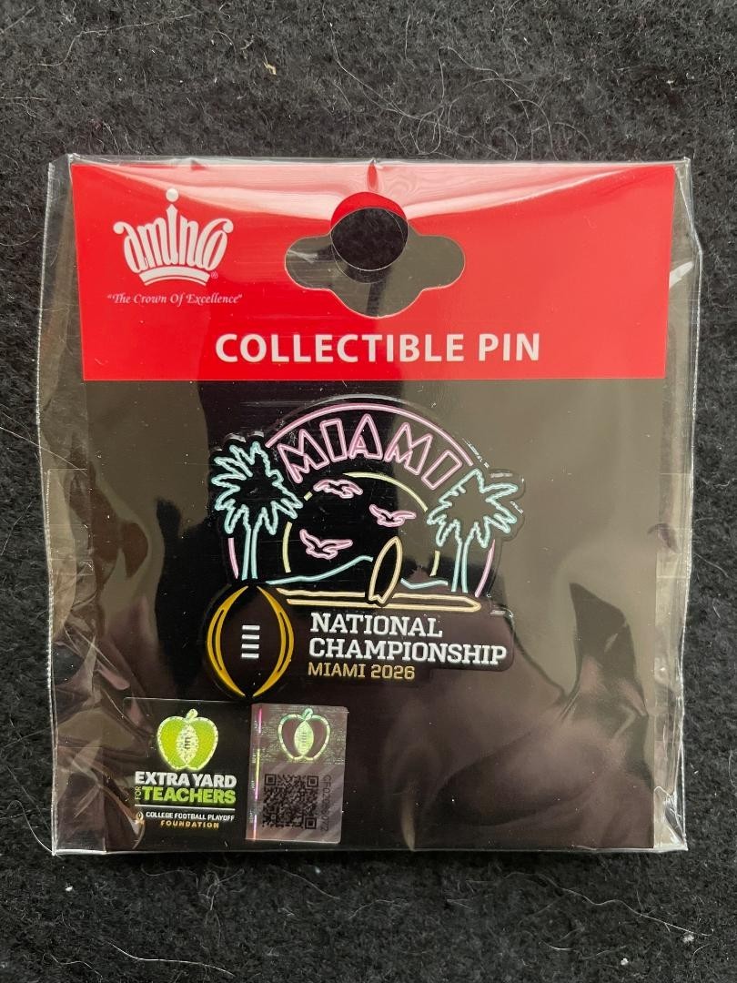 5 Pack of 2026 CFP Championship Miami Indiana Collectible Pins One of Each