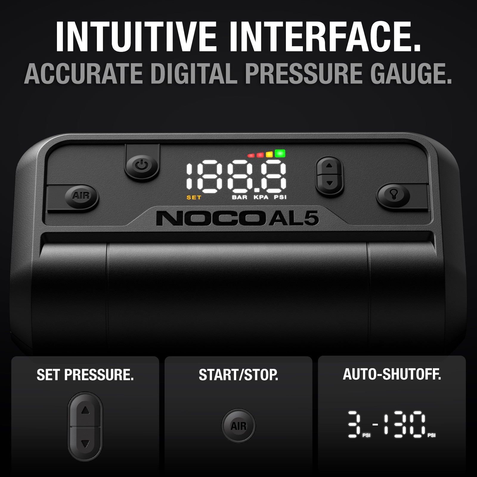NOCO Air AL5: UltraFast Cordless Tire Inflator - Battery-Powered Air Compressor