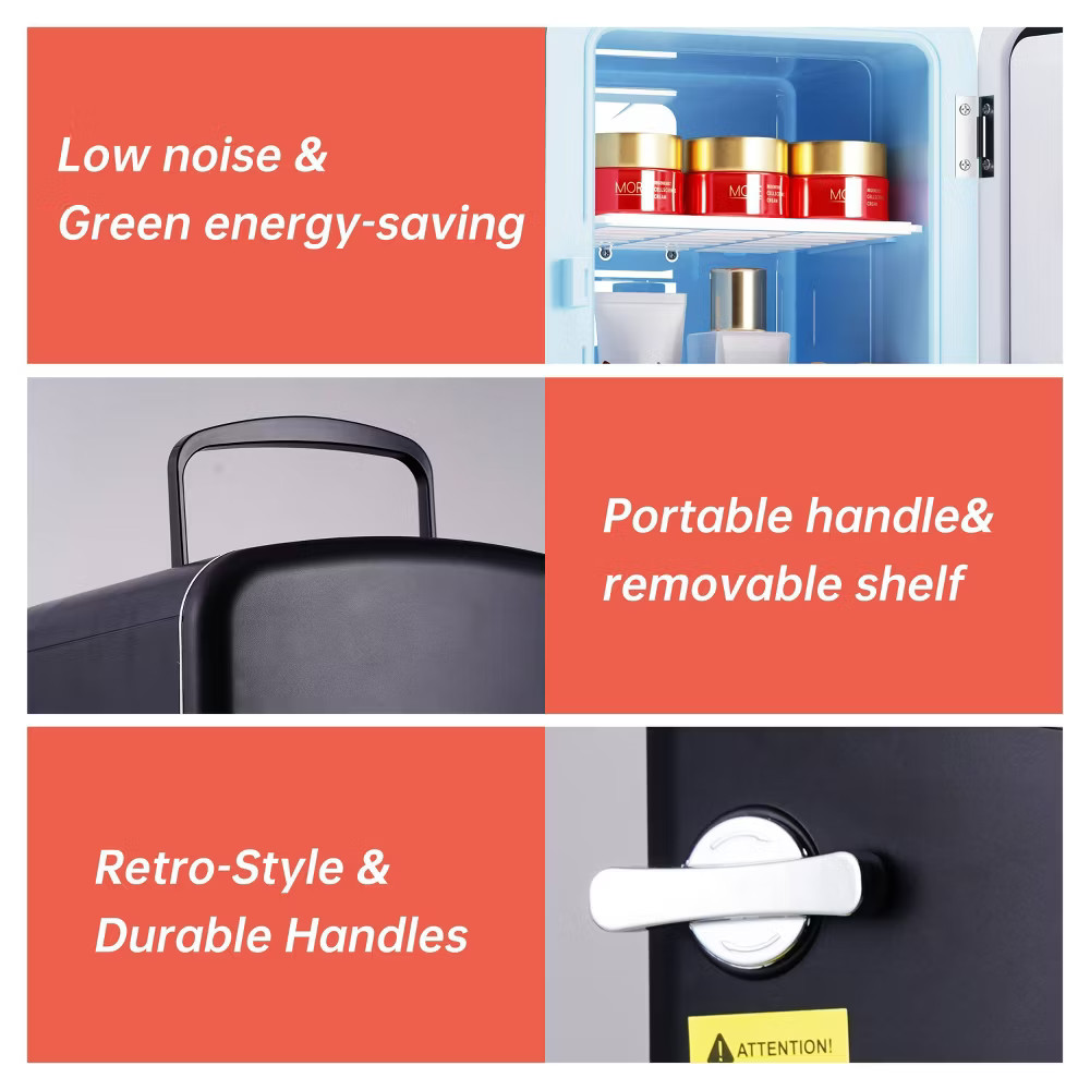 Kenmore 6 can Mini Refrigerator: Countertop Tiny Fridge for Skincare & Makeup,