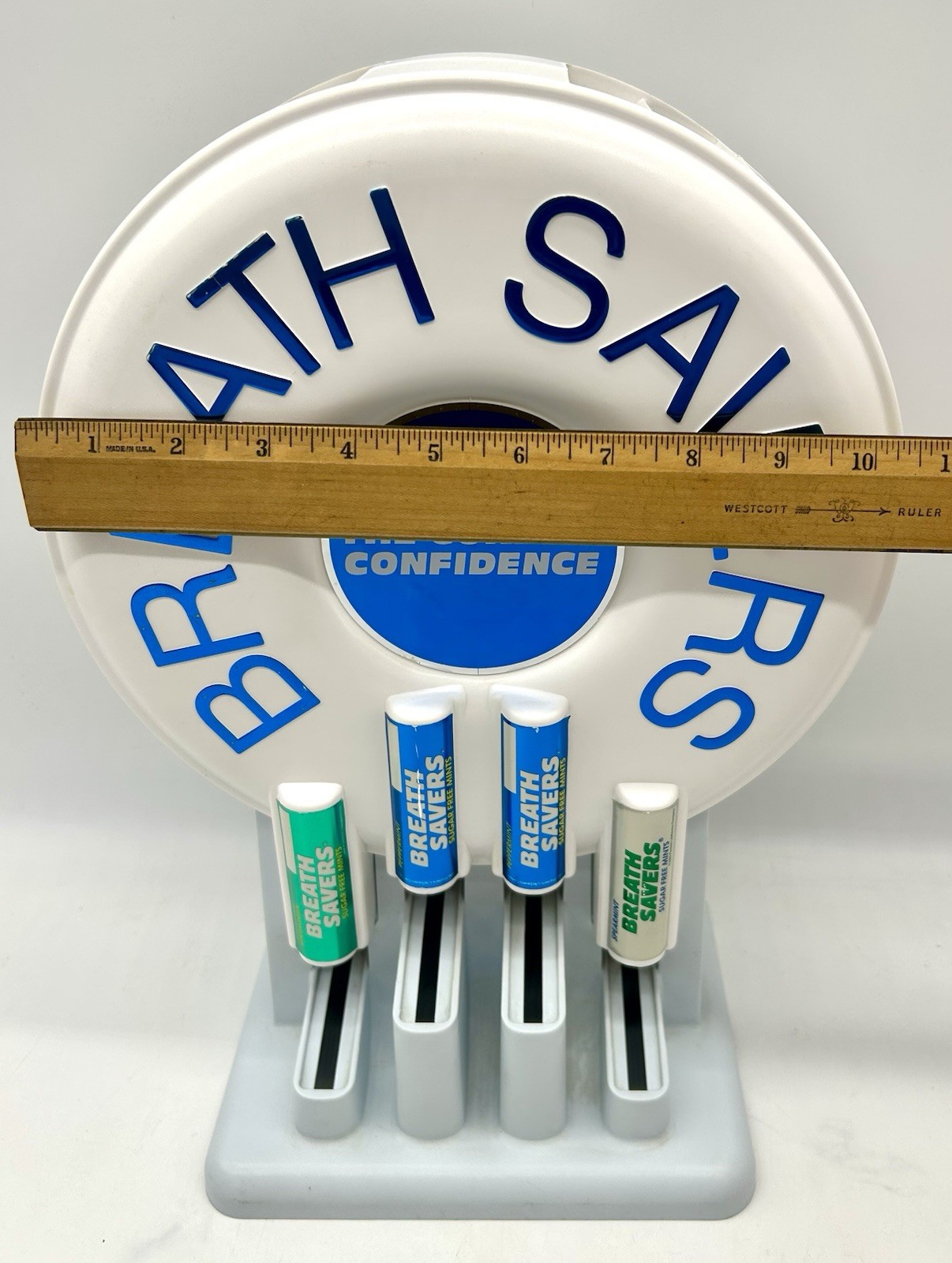 Vintage Breath Savers 16 Inch Tall Store Display Stand Mints Round Design