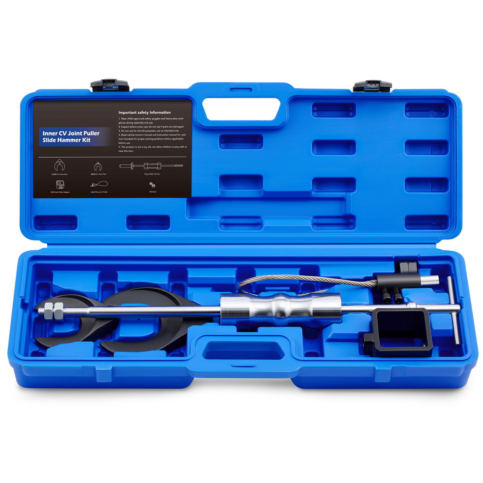 Inner CV Joint Puller Slide Hammer Wheel Drive Axle Half Shaft Removal Tool Kit