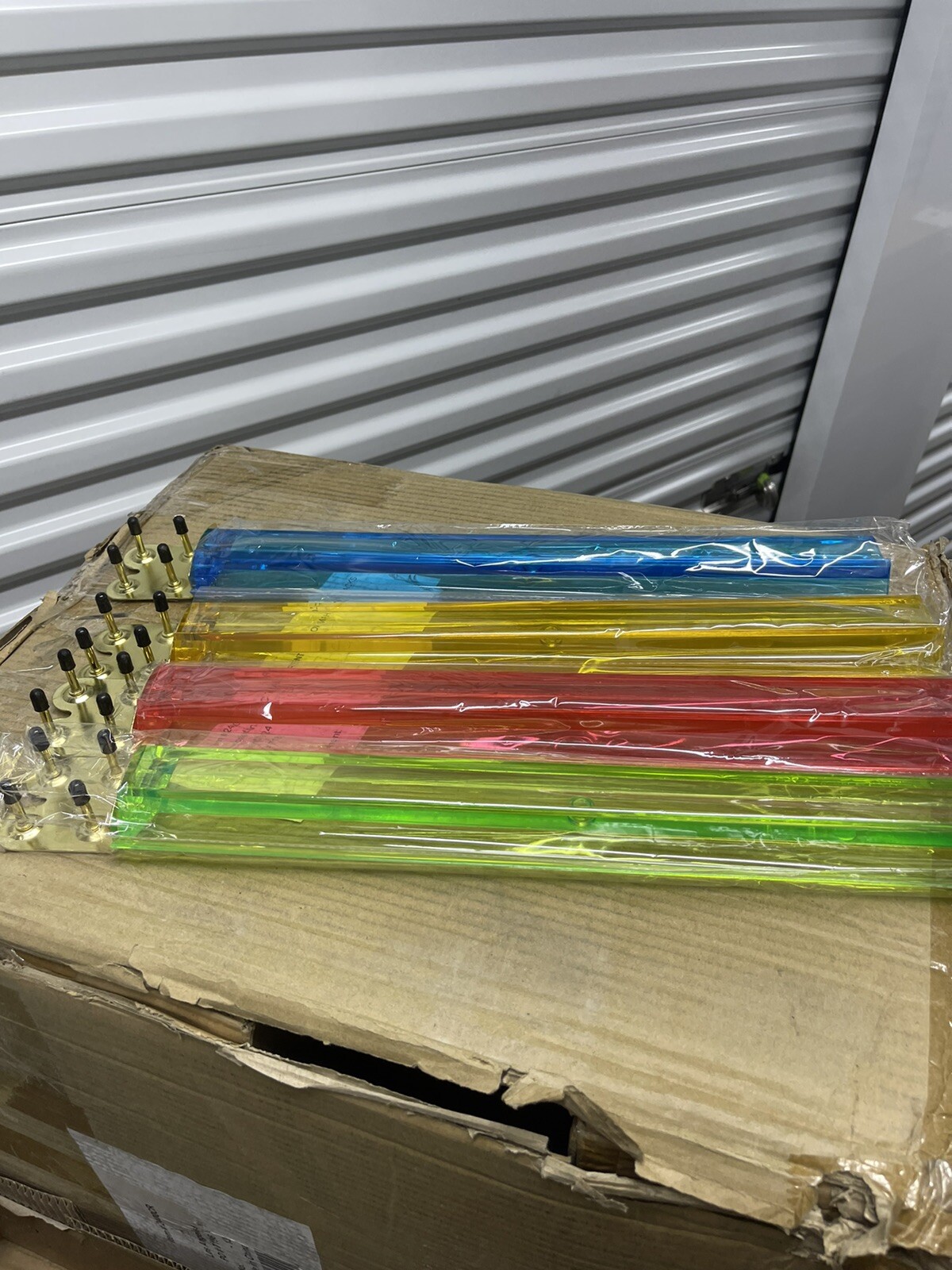 4 Clear Colored Mah Jong Racks With Money Holders - Multi-Color Acrylic Mahjong