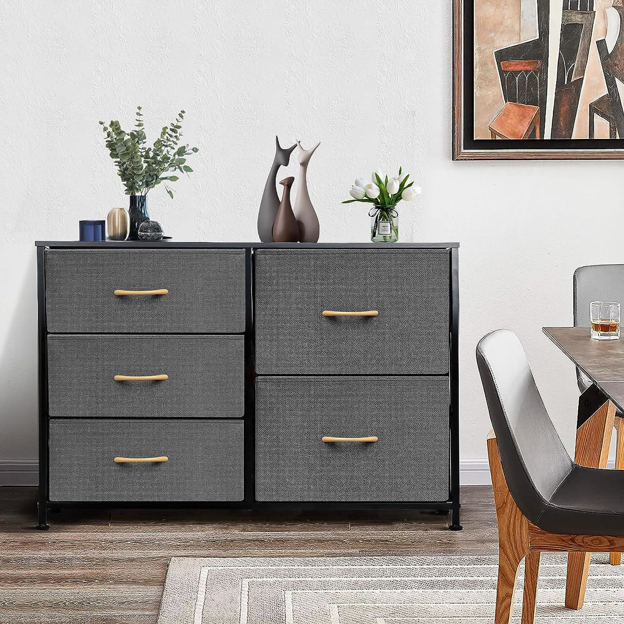 5 Drawer Dresser Storage Organizer Chest Tower Bedroom Living Room Closet