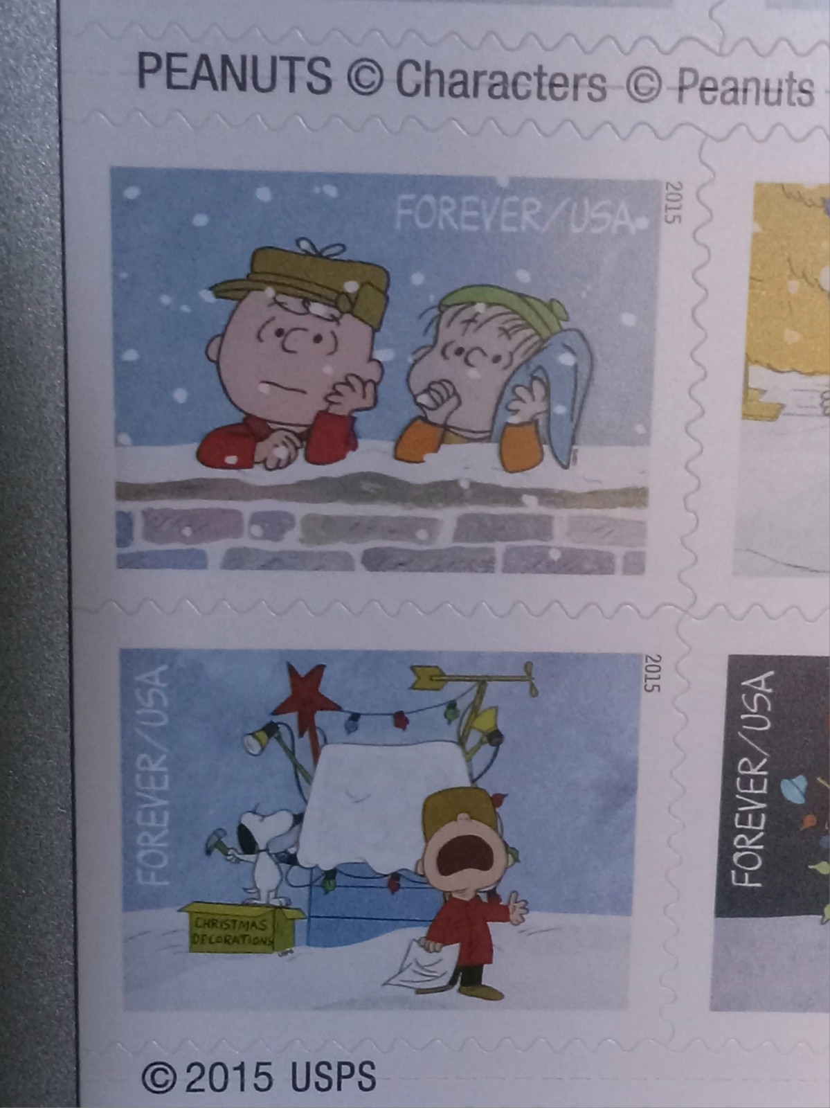 Charlie Brown Christmas Forever Postage Stamps Peanuts Snoopy New 20 Unused"Read