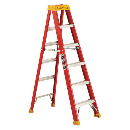 Louisville L-3016-06 6 Ft Fiberglass Stepladder, 300 Lb Capacity