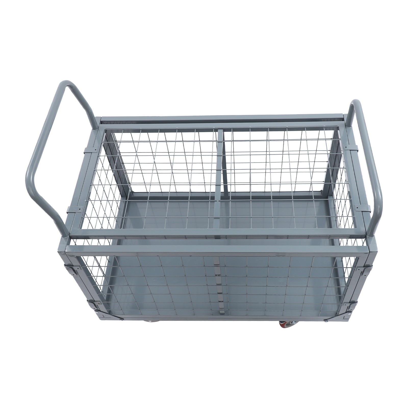 5-in-1 Heavy Duty Platform Cart With Cage Push Cart For Grocery & Warehouse ﻿