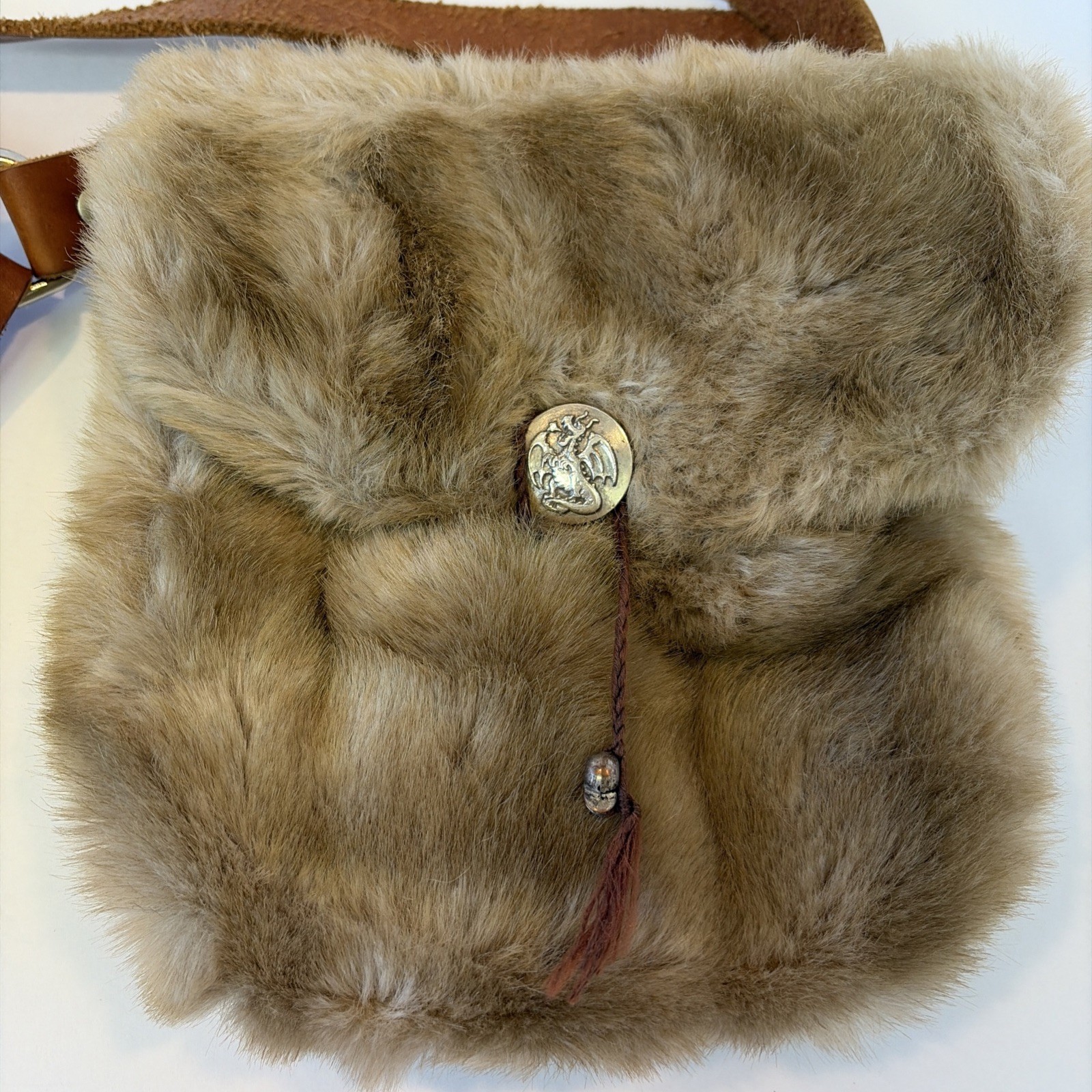 Renaissance Medieval Leather XXL Belt Fur/leatherPurse Stein Bag Handmade C Pics