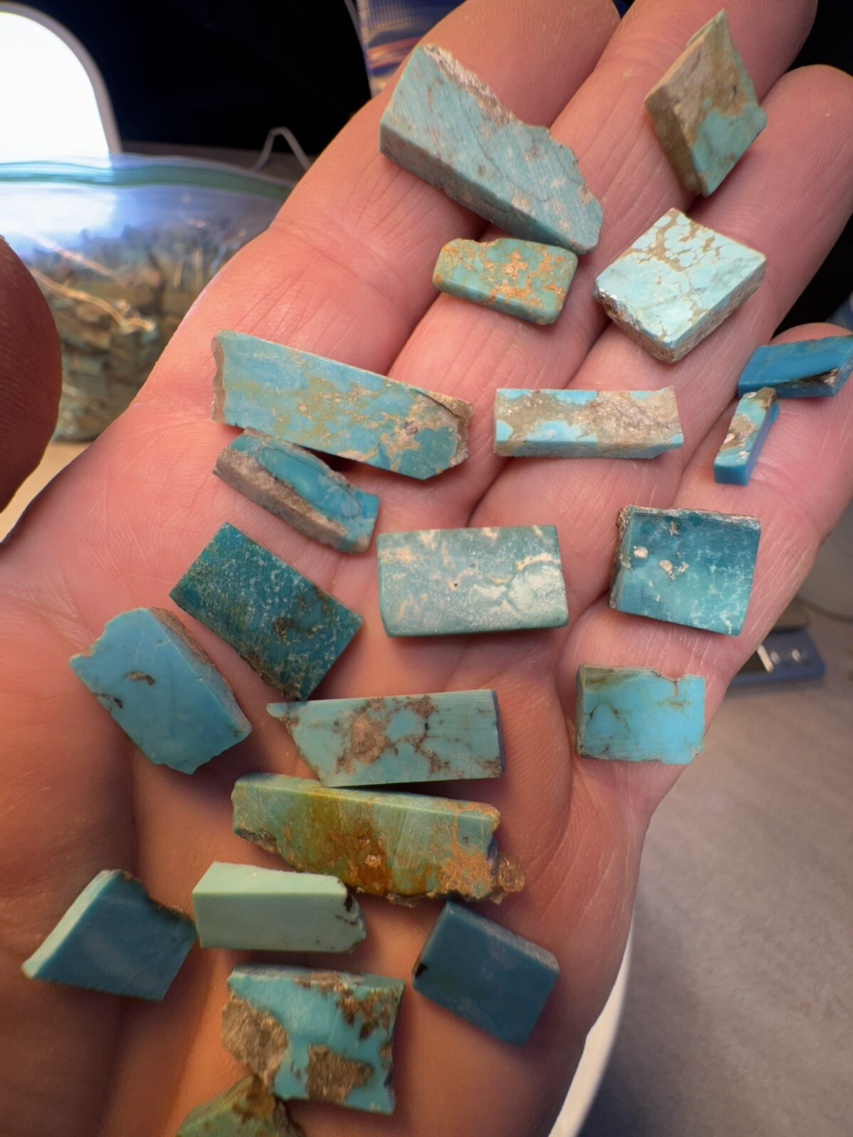 !118g Bell Trading Post Turquoise! SLASHED! Squared Up Corinthian Slabs!