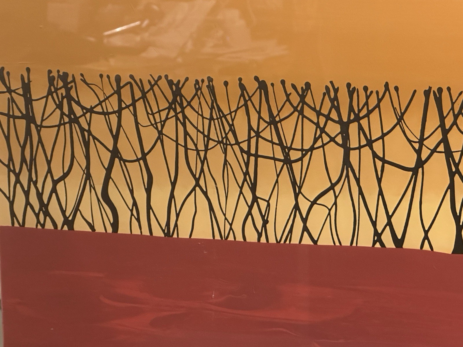 Daniel Lager Reverse Painted Acrylic on Acrylic Glass 24" x 12" Hand Signed