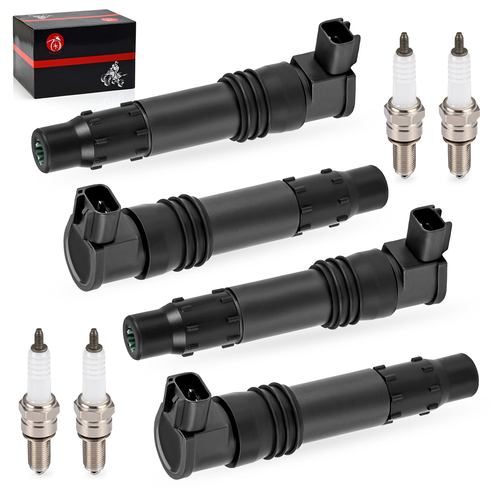4pcs Ignition Coils & Iridium Spark Plugs For Suzuki GSX-R600 GSX-R750 GSX-R1000