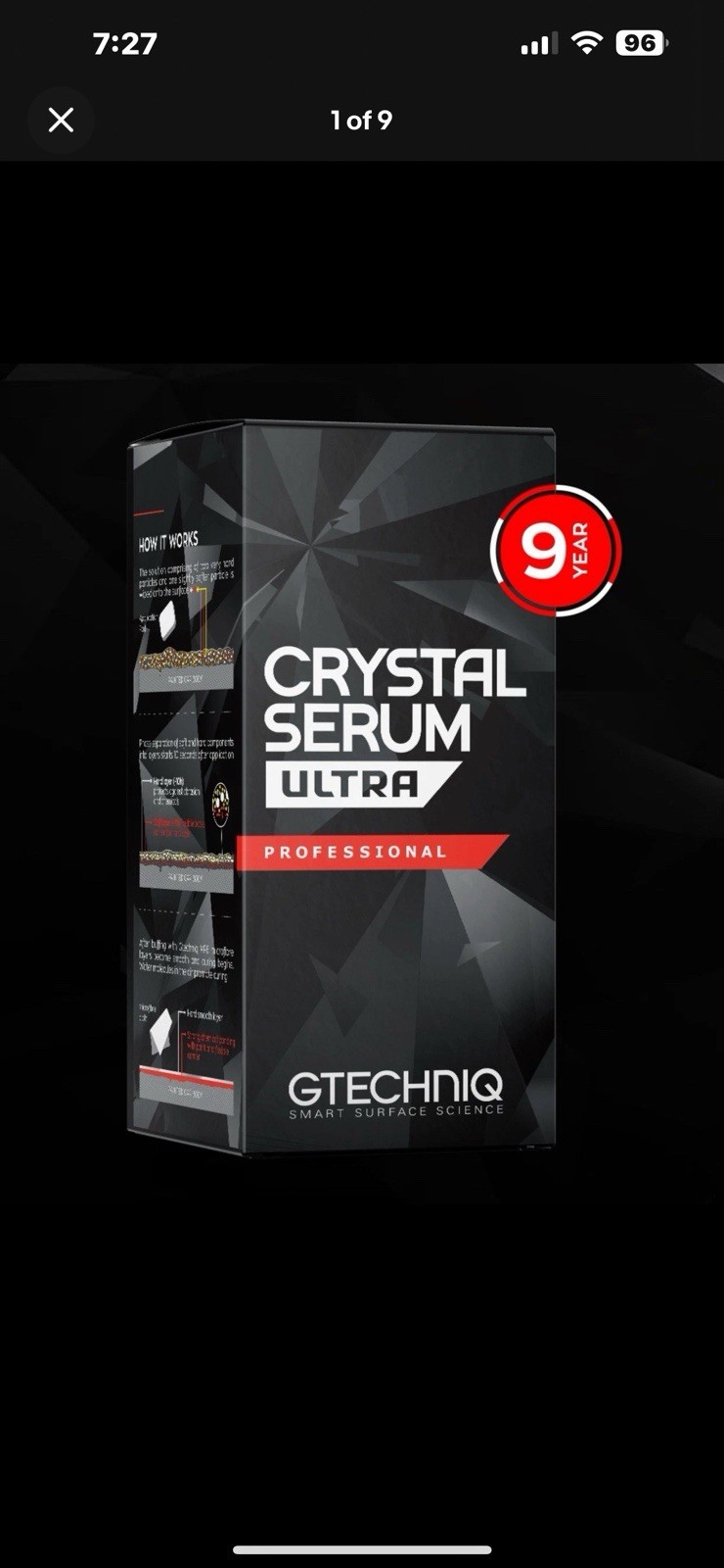 ￼Gtecniq Crystal Serum UlTRA 50ml Pro New, Sealed, Genuine