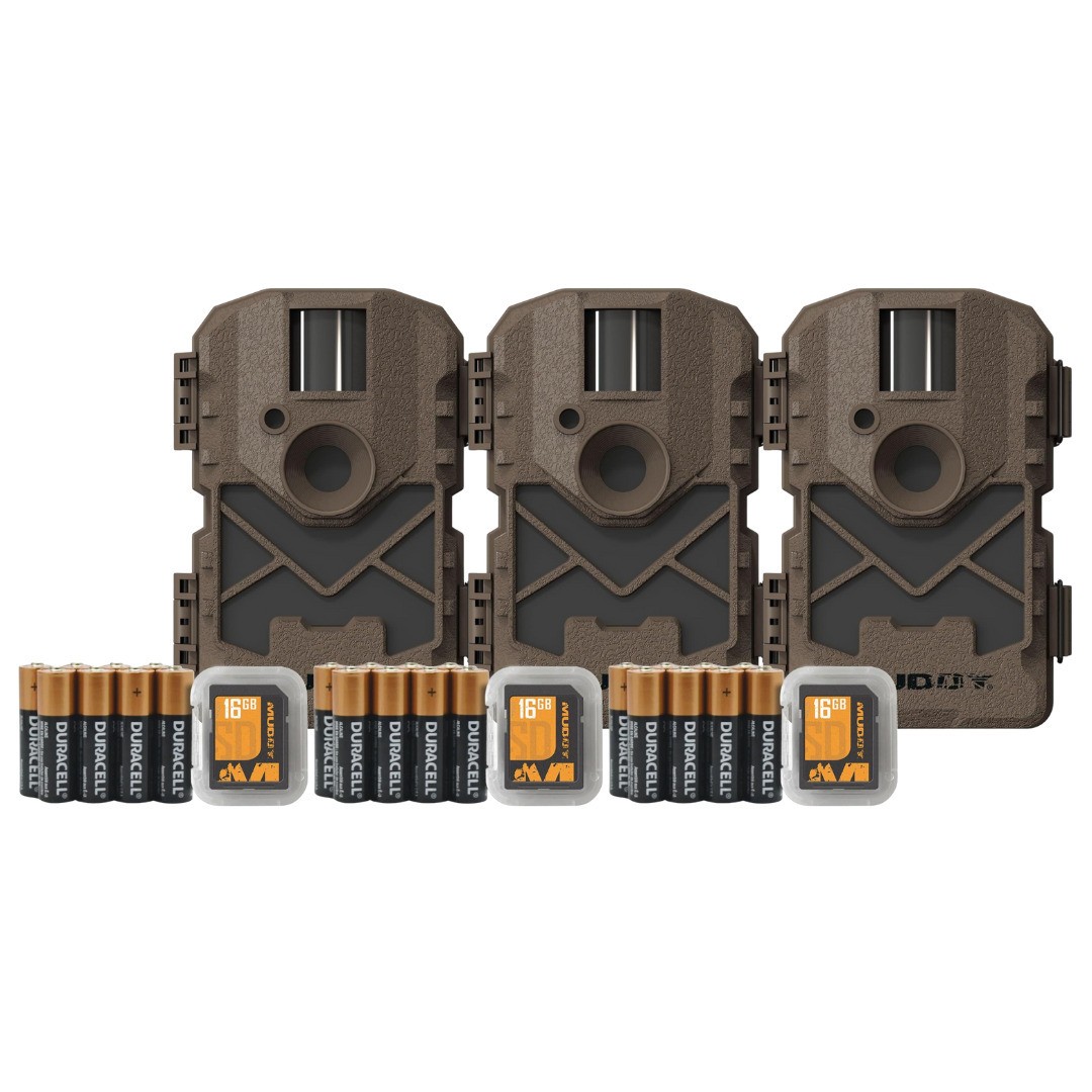 Muddy Pro Cam 20 720p Trail Camera 3-Pack Bundle with SD Card and Batteries