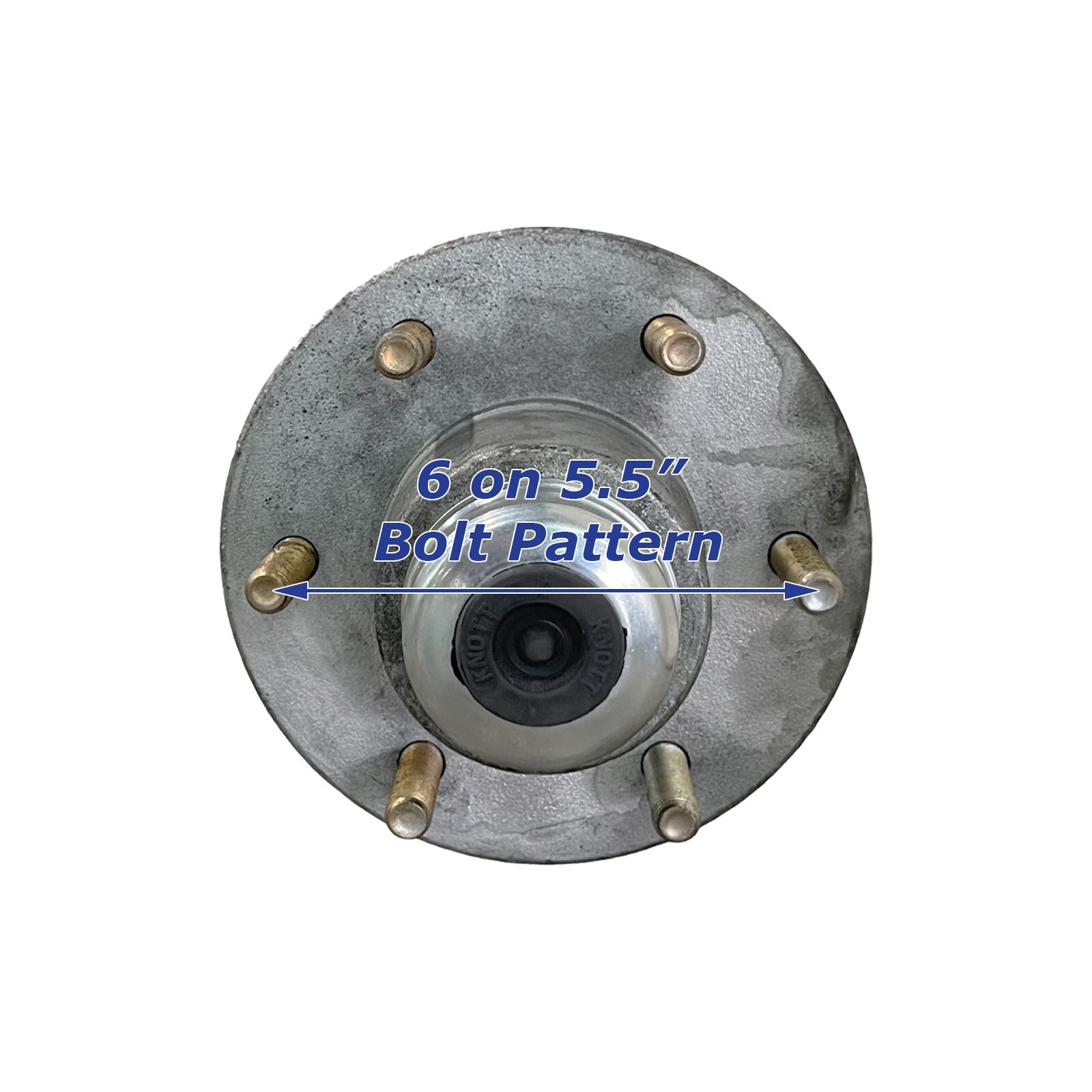 Knott 6000lb 94 inch Hub Face V-Bend 2x3 Galvanized Boat Trailer Axle 6 Lug Hubs