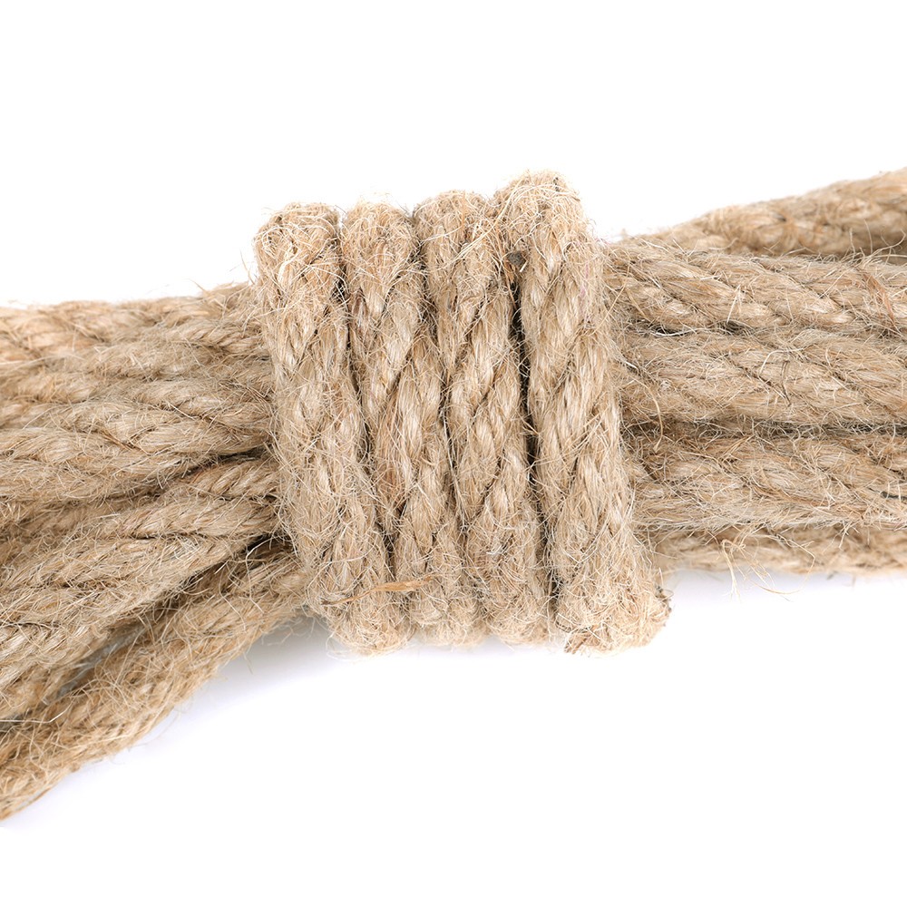 Natural Thick Hemp Rope Twisted Strong Jute Rope 4-Strand Burlap Rope for Craft